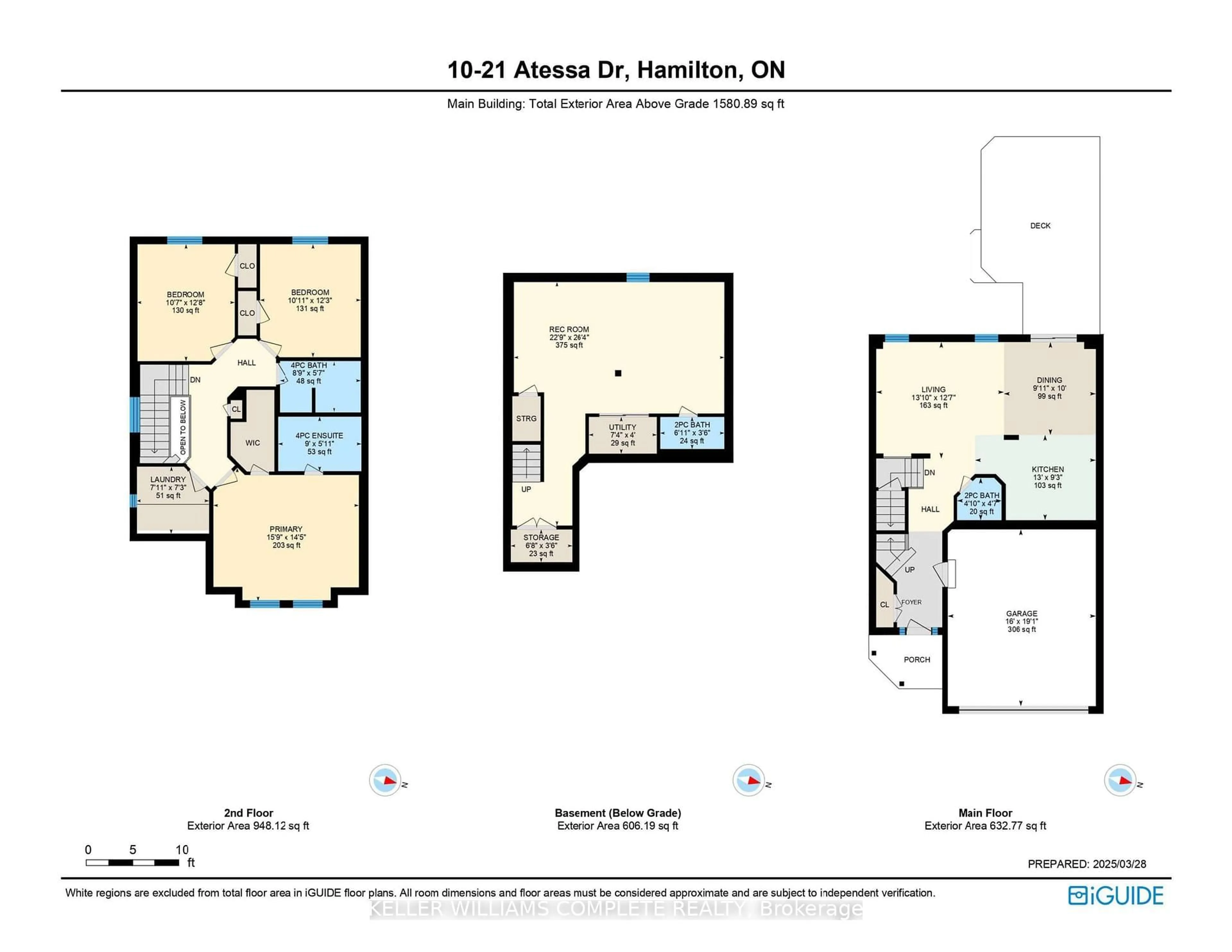 Floor plan for 21 Atessa Dr #10, Hamilton Ontario L9B 0G5