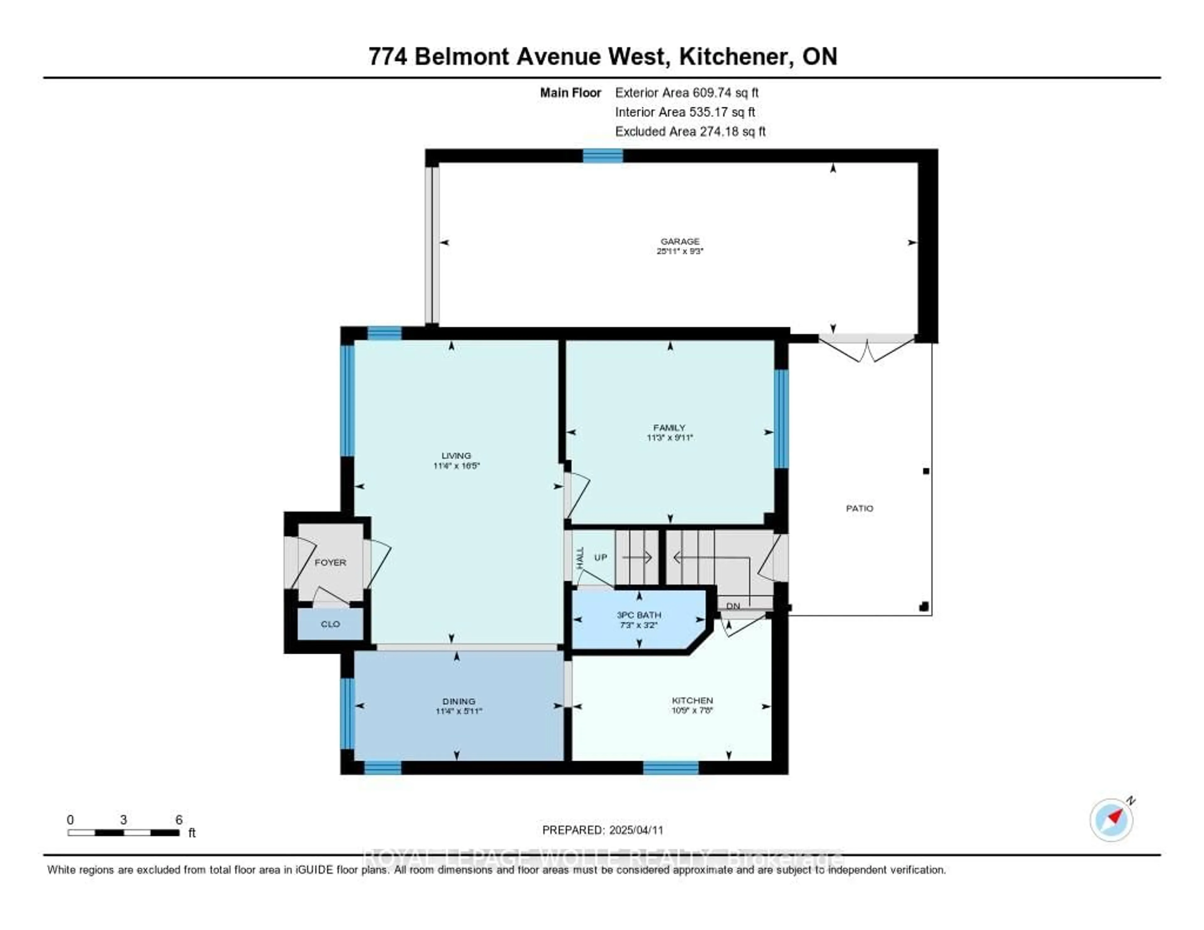 Floor plan for 774 Belmont Ave, Kitchener Ontario N2M 1P4