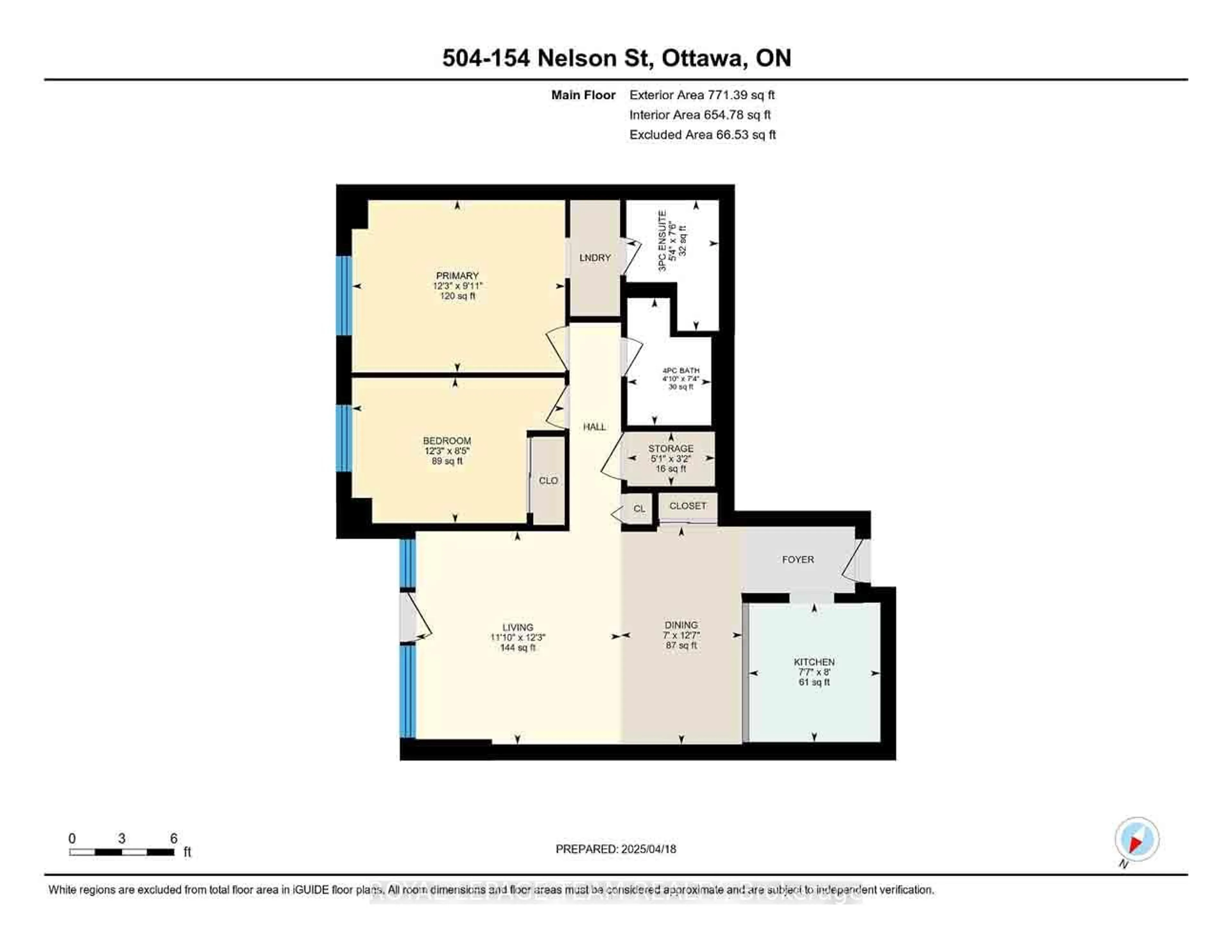 Floor plan for 154 NELSON St #504, Ottawa Ontario K1N 7R5