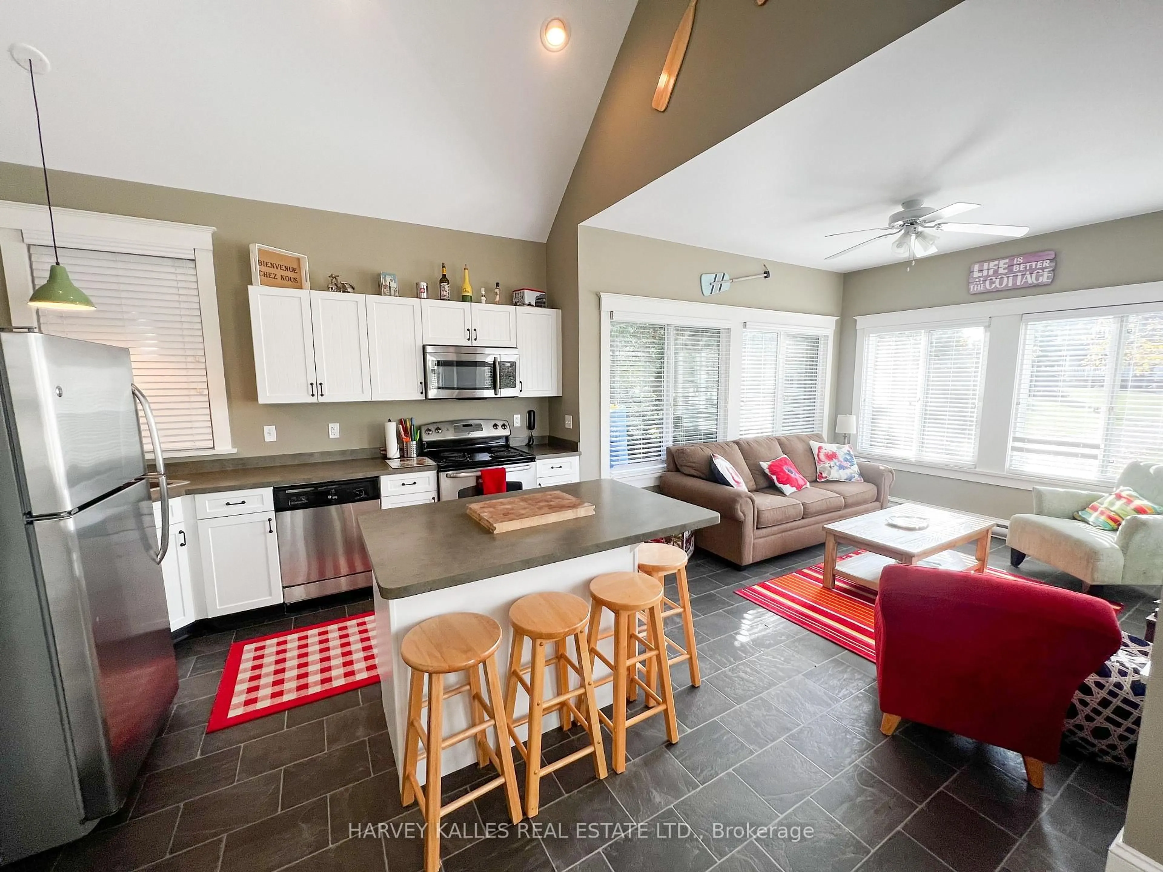 Open concept kitchen, ceramic/tile floor for 10 Meadow View Lane, Prince Edward County Ontario K0K 1P0