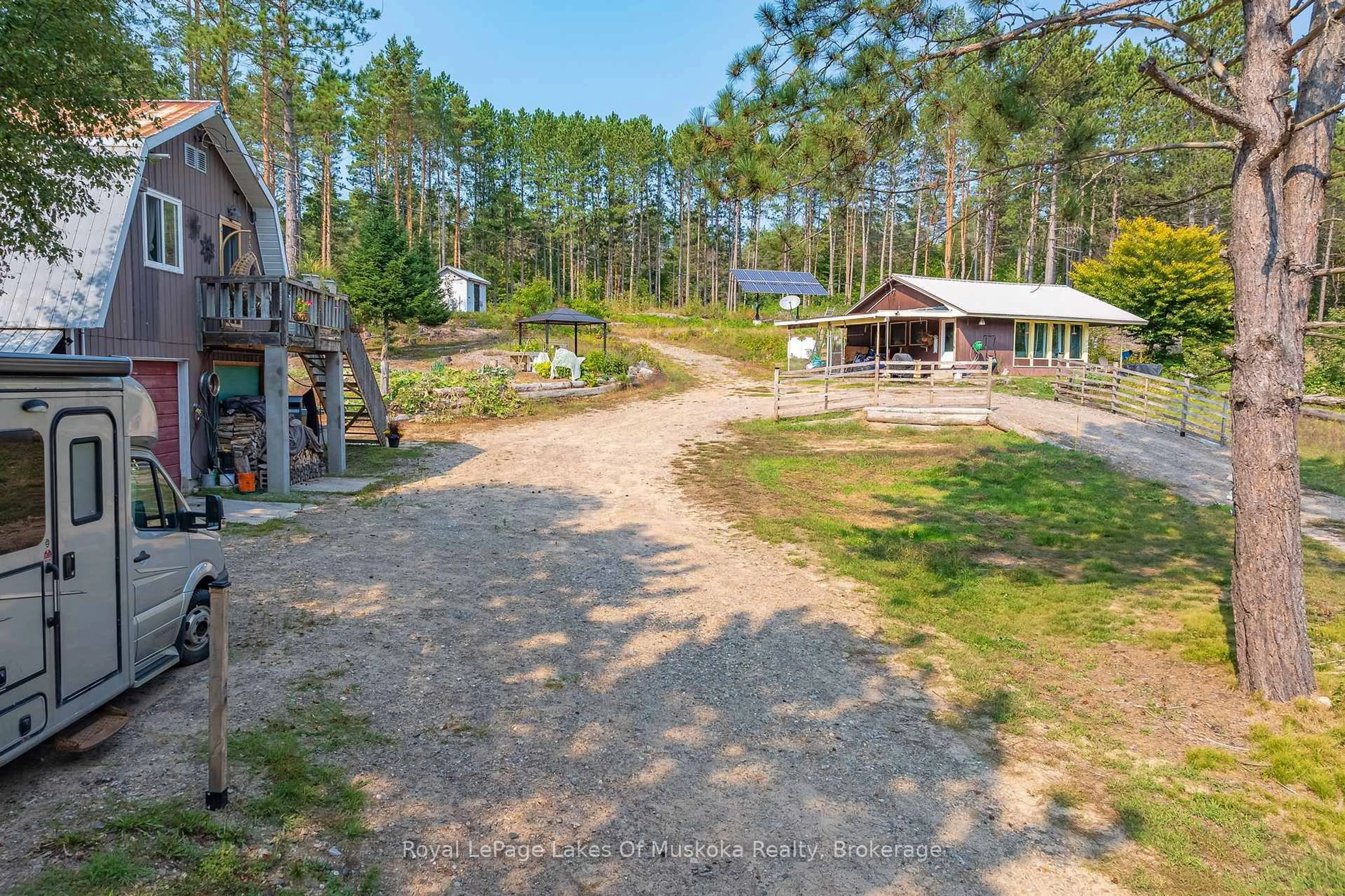 A pic from outside/outdoor area/front of a property/back of a property/a pic from drone, forest/trees view for 165 JAMES CAMP Rd, Ryerson Ontario P0A 1C0