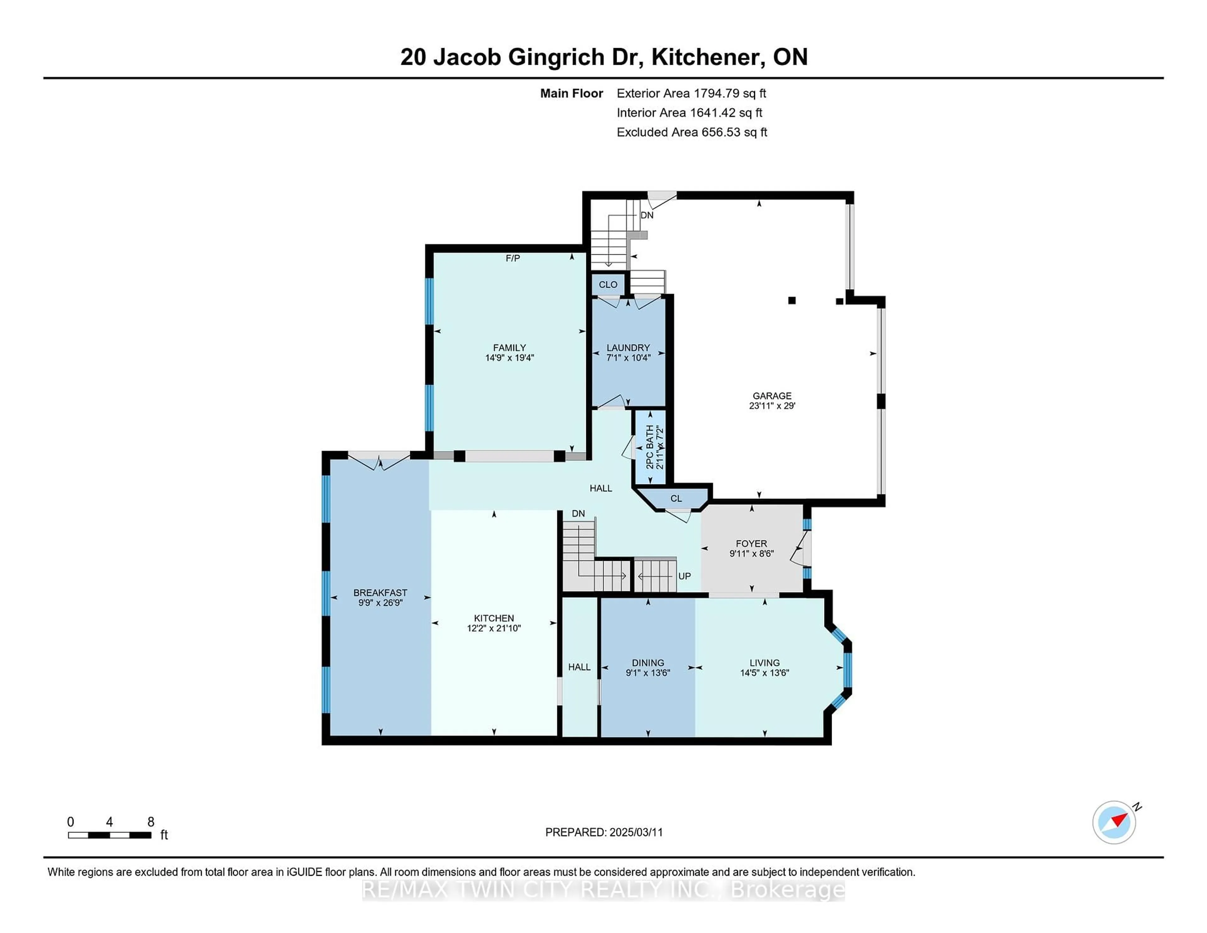 Floor plan for 20 Jacob Gingrich Dr, Kitchener Ontario N2P 2X9