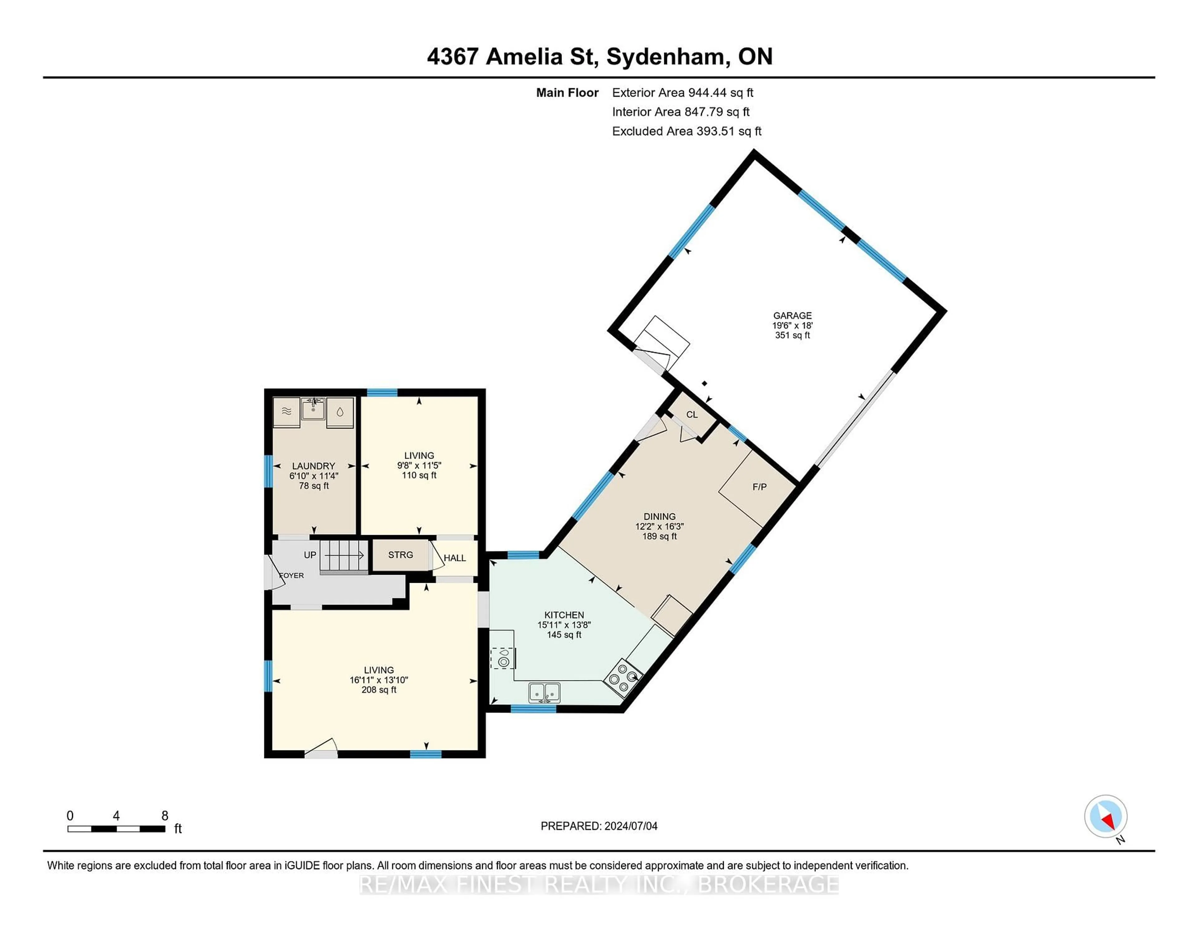 Floor plan for 4367 AMELIA St, Sydenham Ontario K0H 2T0