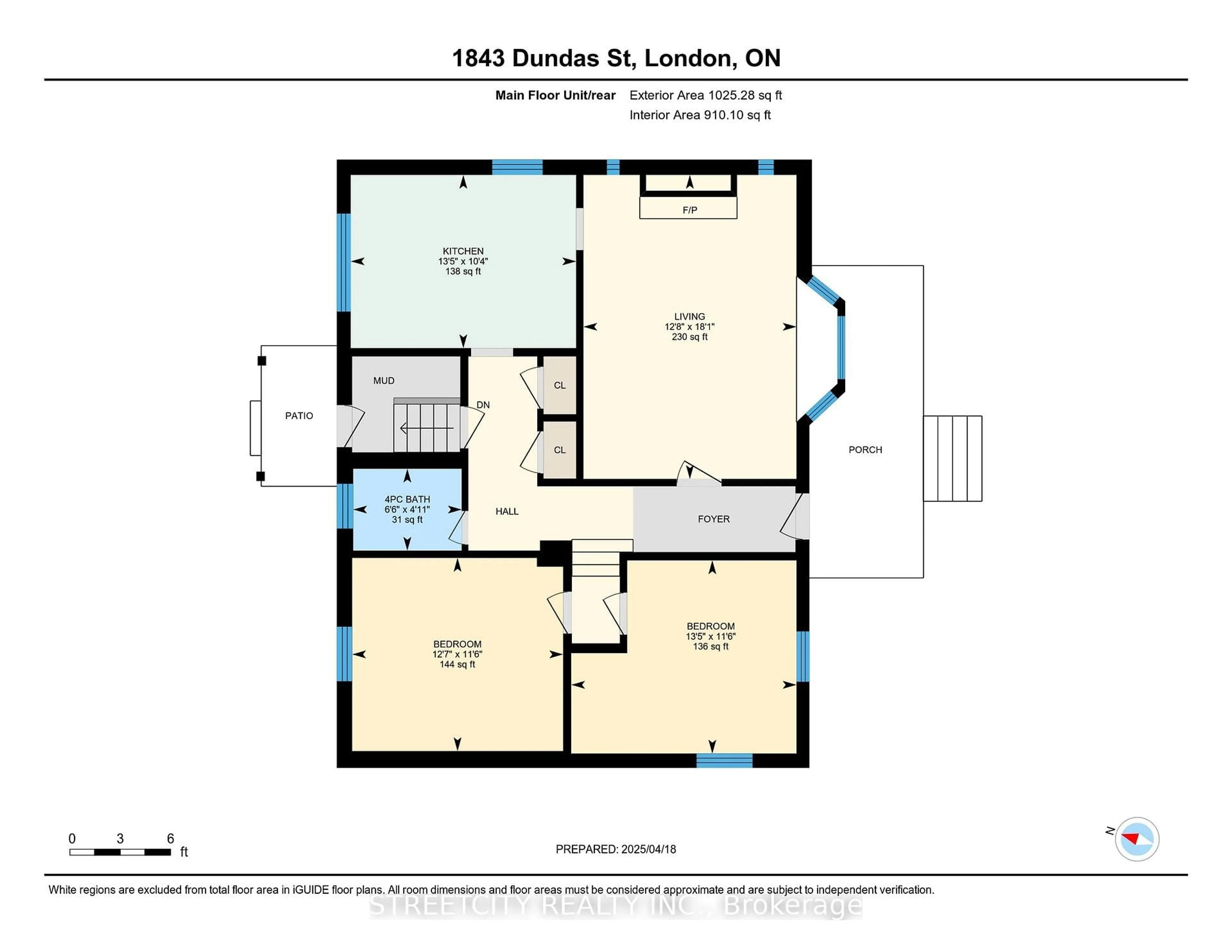Floor plan for 1843 Dundas St, London East Ontario N5W 3E6