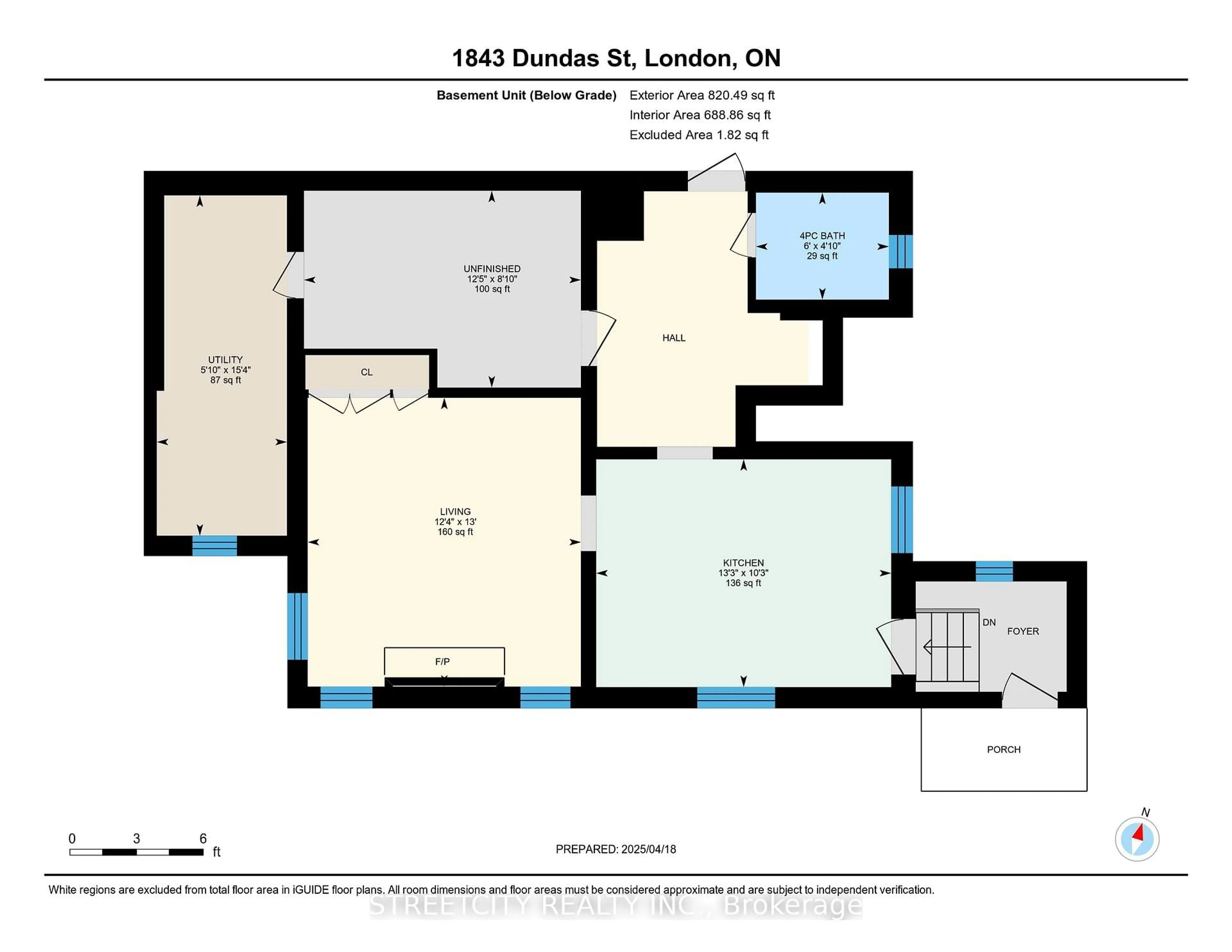 Floor plan for 1843 Dundas St, London East Ontario N5W 3E6