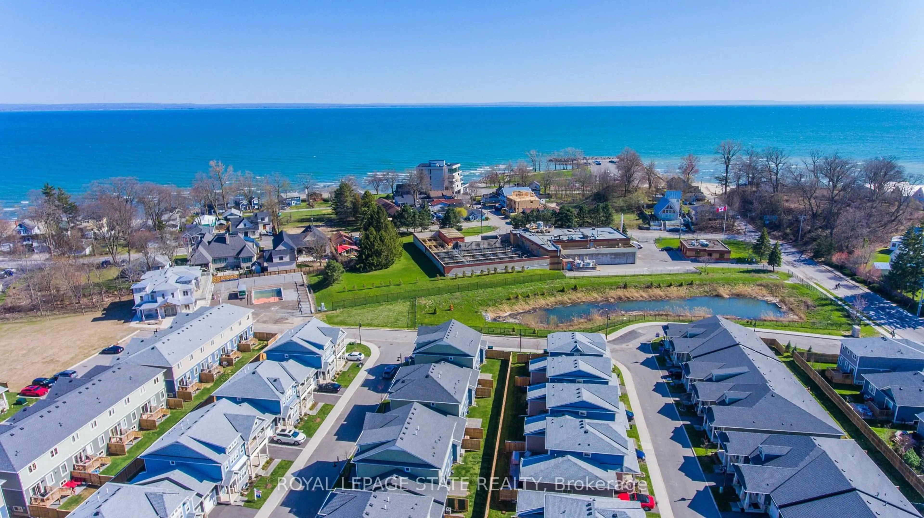 A pic from outside/outdoor area/front of a property/back of a property/a pic from drone, water/lake/river/ocean view for 11 Cyclone Way, Fort Erie Ontario L0S 1B0