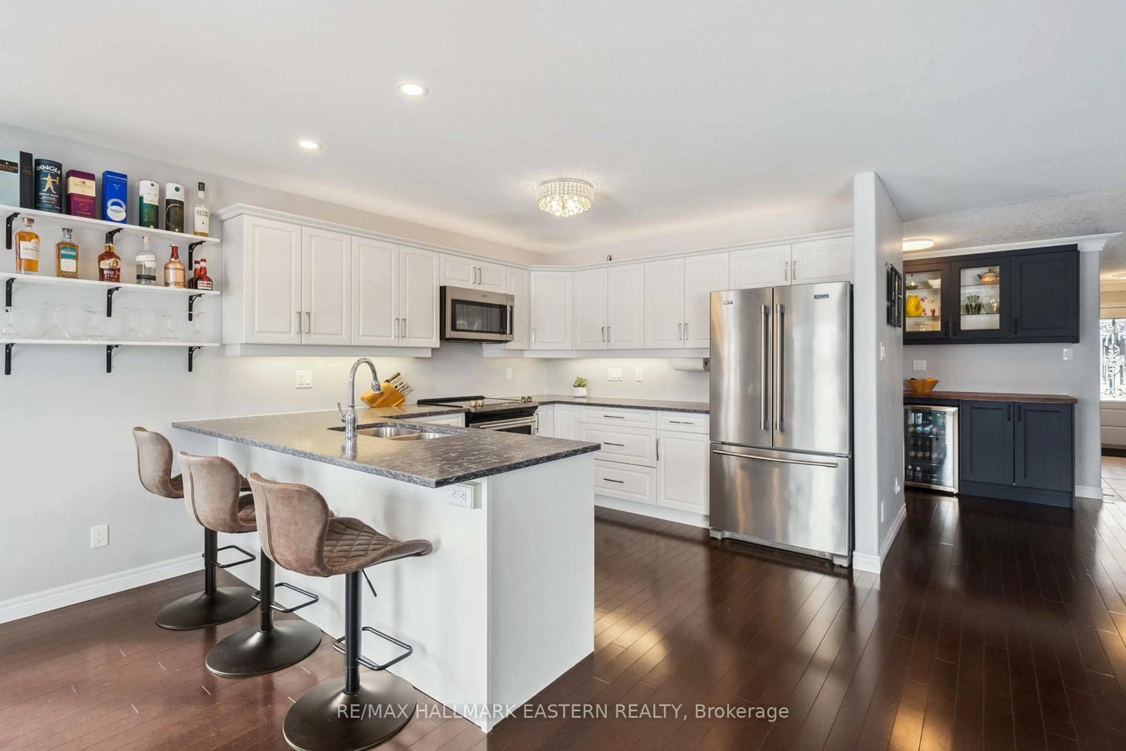 Open concept kitchen, wood/laminate floor for 35 Darrell Drain Cres, Asphodel-Norwood Ontario K0L 2V0