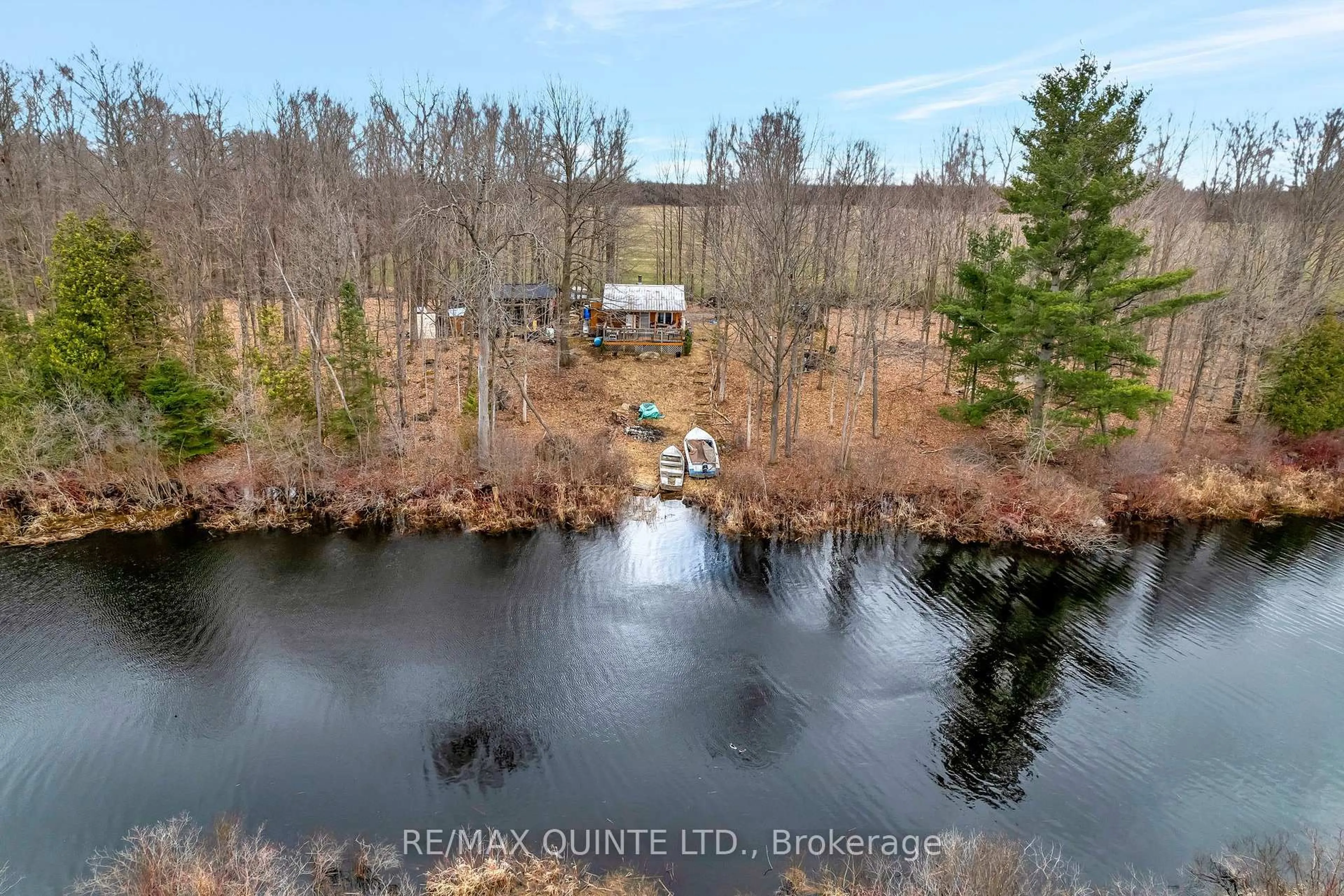 A pic from outside/outdoor area/front of a property/back of a property/a pic from drone, water/lake/river/ocean view for 218 Baptist Church Rd, Quinte West Ontario K0K 2B0