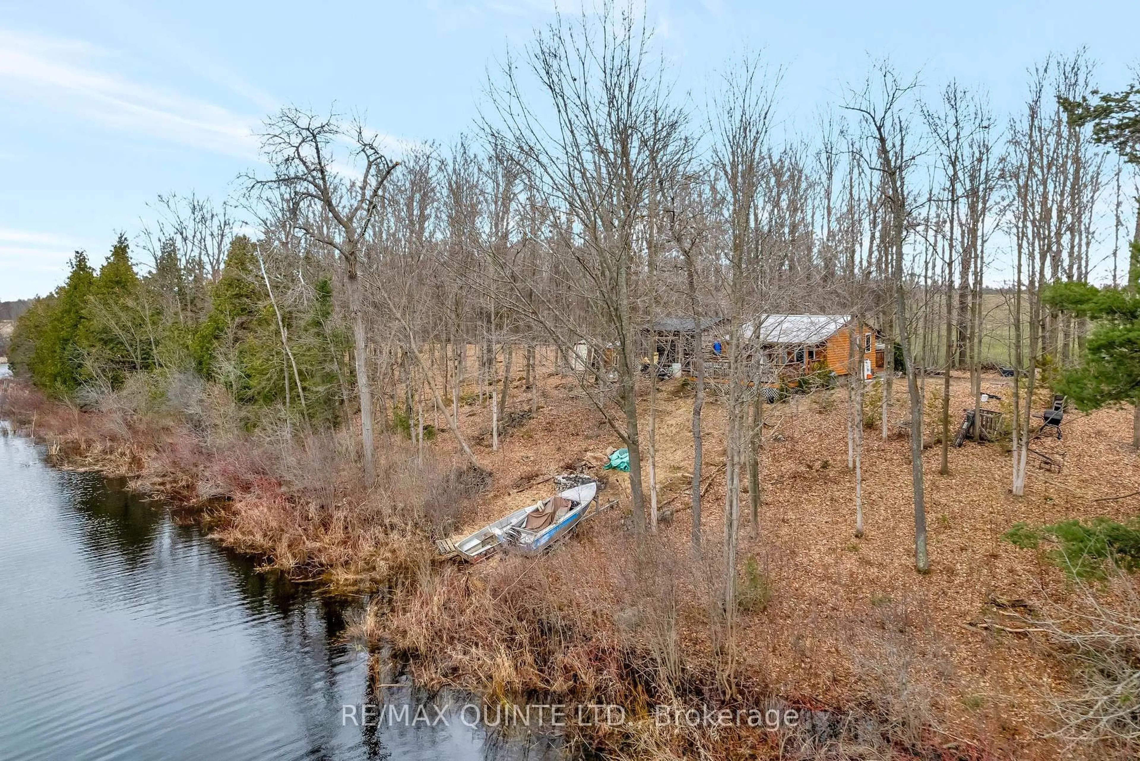 A pic from outside/outdoor area/front of a property/back of a property/a pic from drone, water/lake/river/ocean view for 218 Baptist Church Rd, Quinte West Ontario K0K 2B0