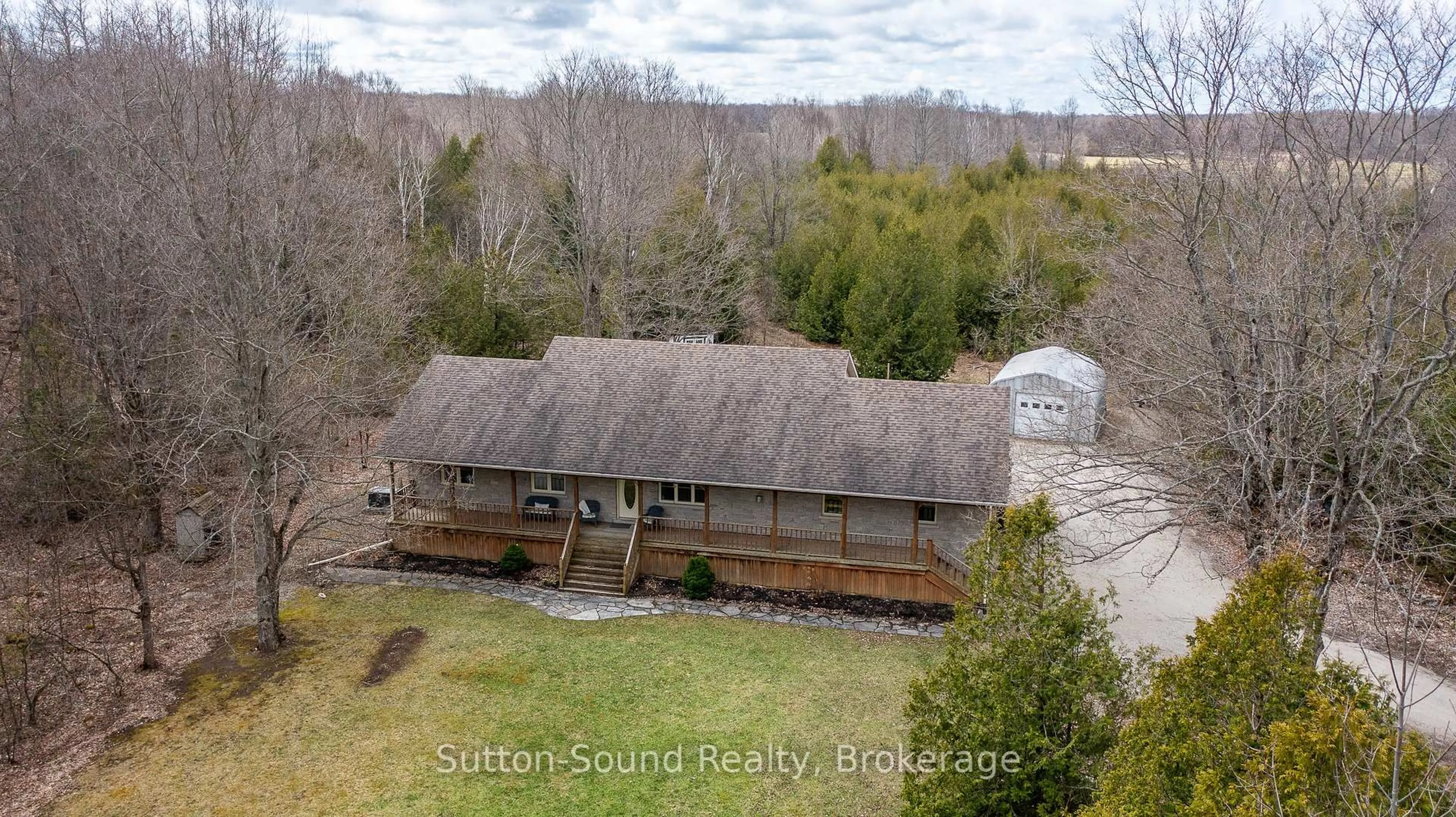 A pic from outside/outdoor area/front of a property/back of a property/a pic from drone, building for 342468 14 Concession, Georgian Bluffs Ontario N0H 2K0