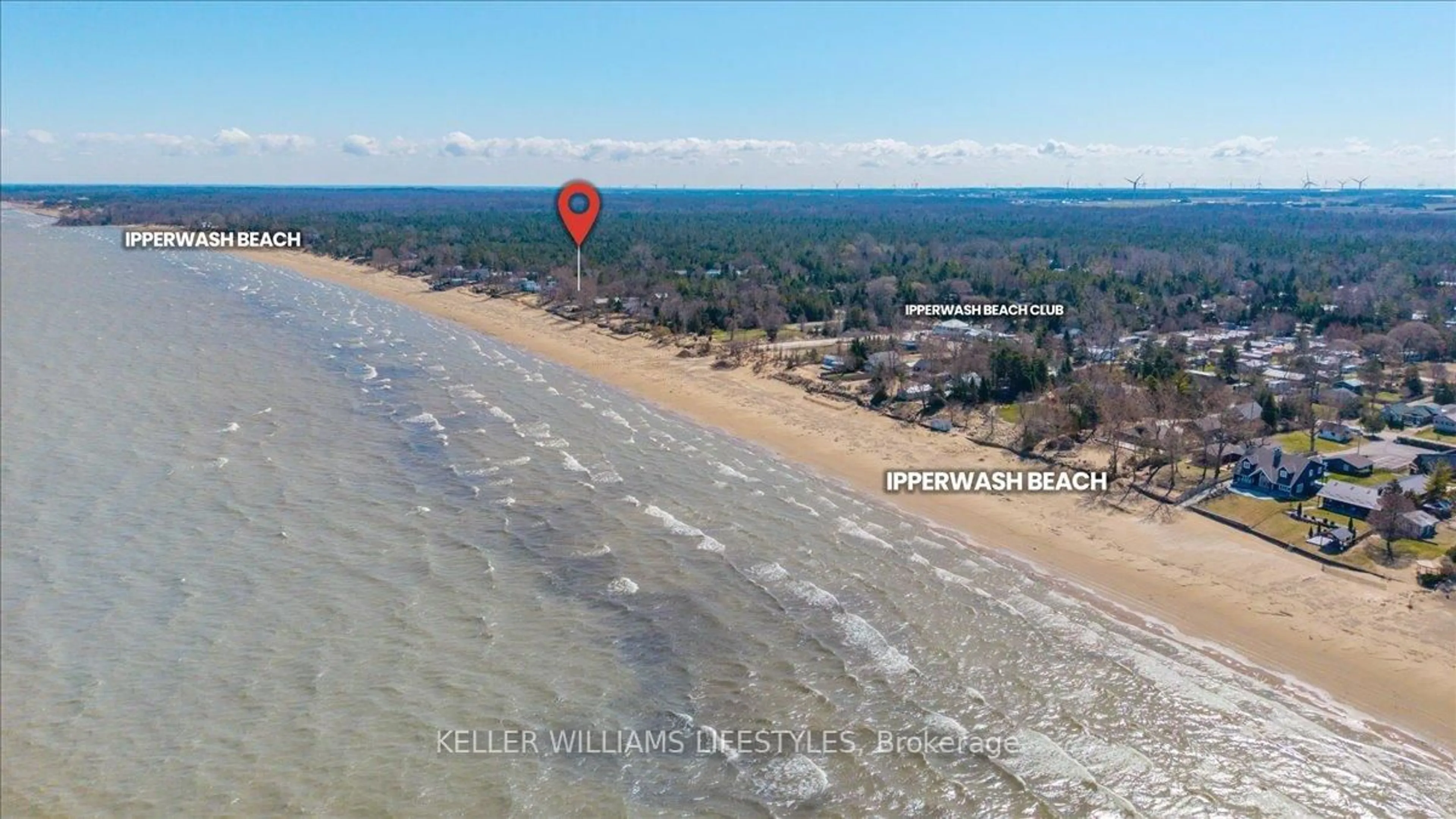 A pic from outside/outdoor area/front of a property/back of a property/a pic from drone, water/lake/river/ocean view for 6626 EAST PARKWAY Dr, Lambton Shores Ontario N0N 1J3