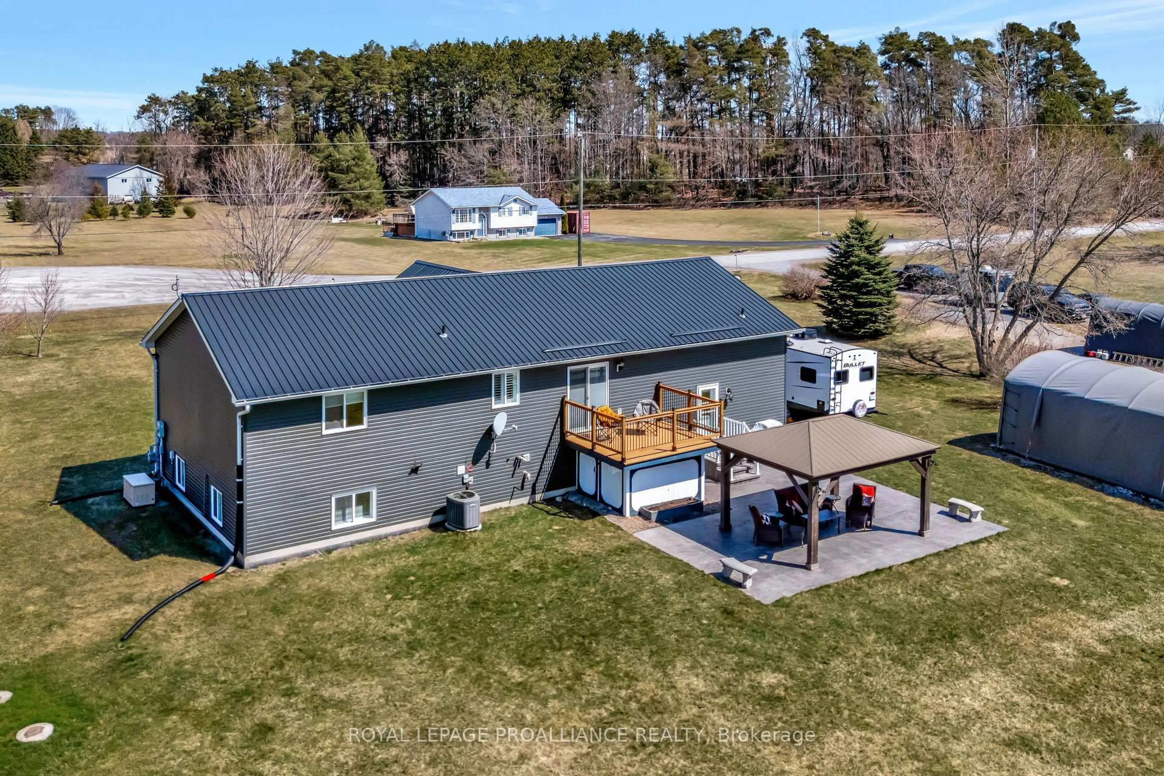 A pic from outside/outdoor area/front of a property/back of a property/a pic from drone, water/lake/river/ocean view for 110 Dor-Ann Dr, Hastings Ontario K0K 2C0
