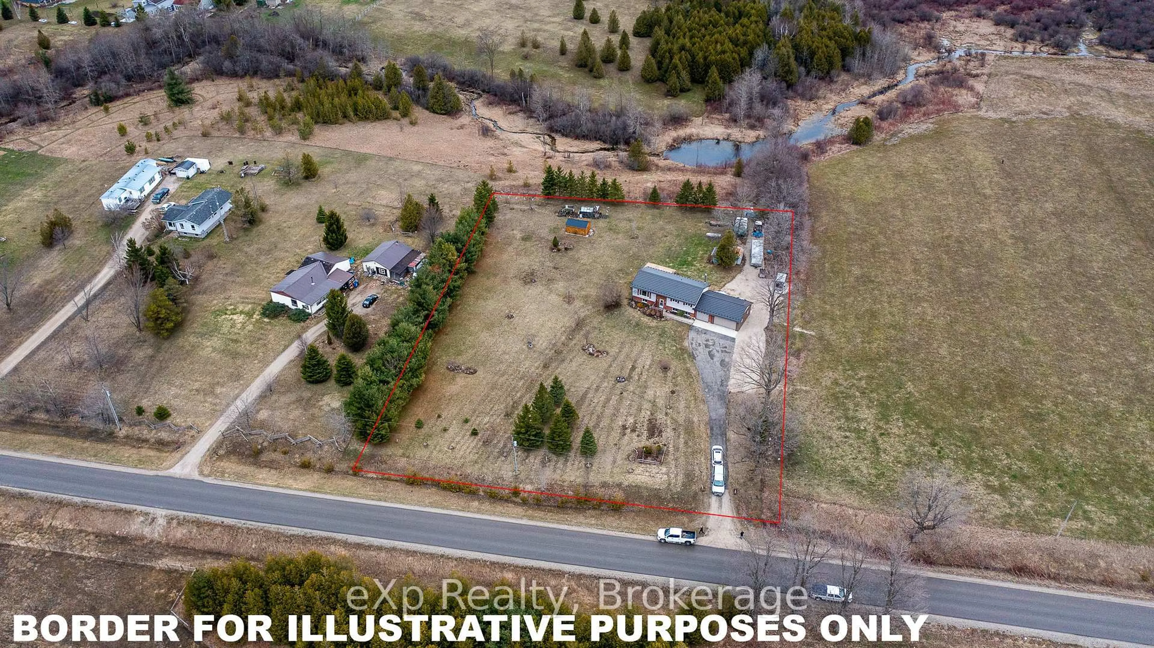 A pic from outside/outdoor area/front of a property/back of a property/a pic from drone, street for 752791 75 Sdrd, Southgate Ontario N0C 1L0