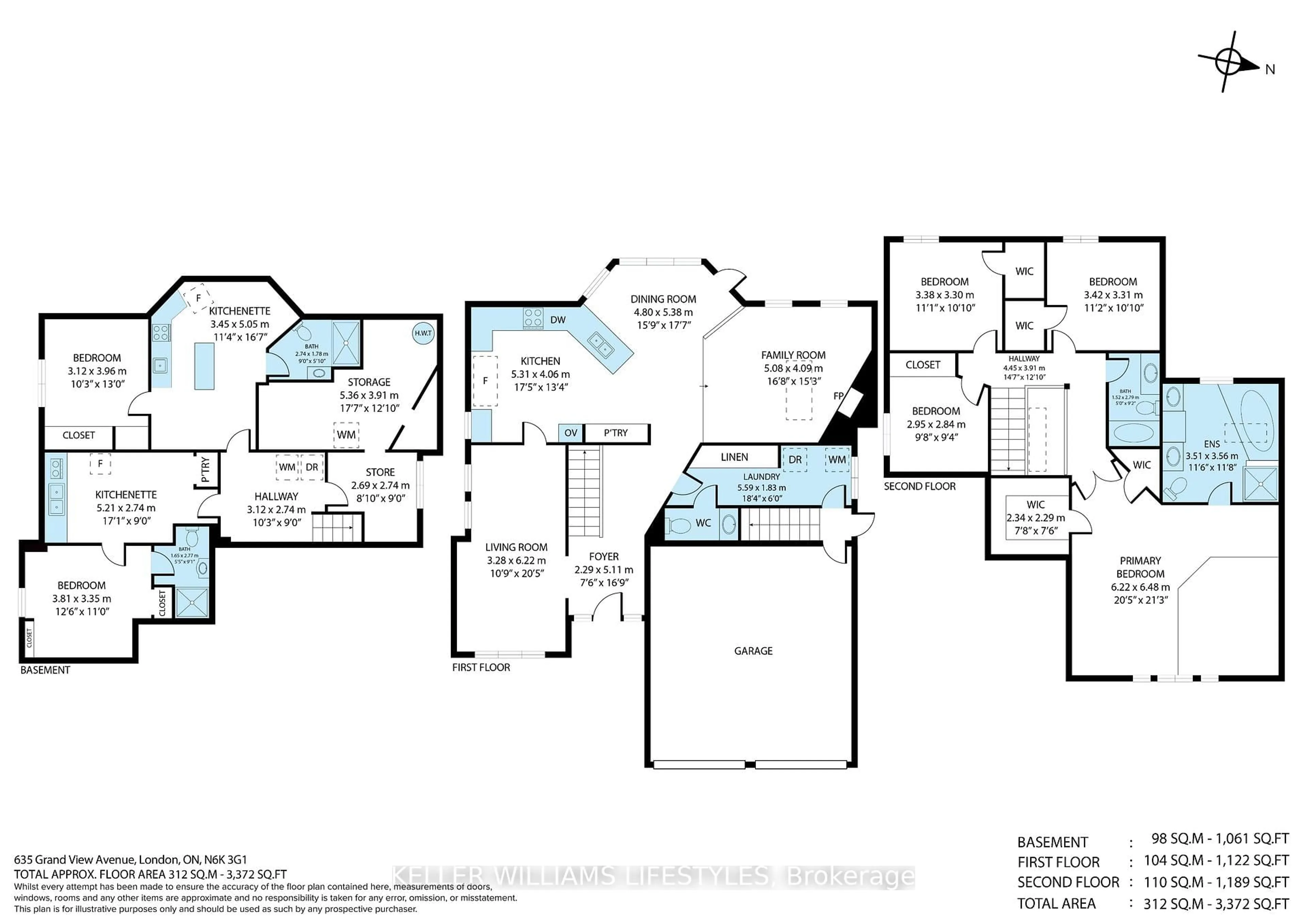Floor plan for 635 Grand View Ave, London South Ontario N6K 3G1
