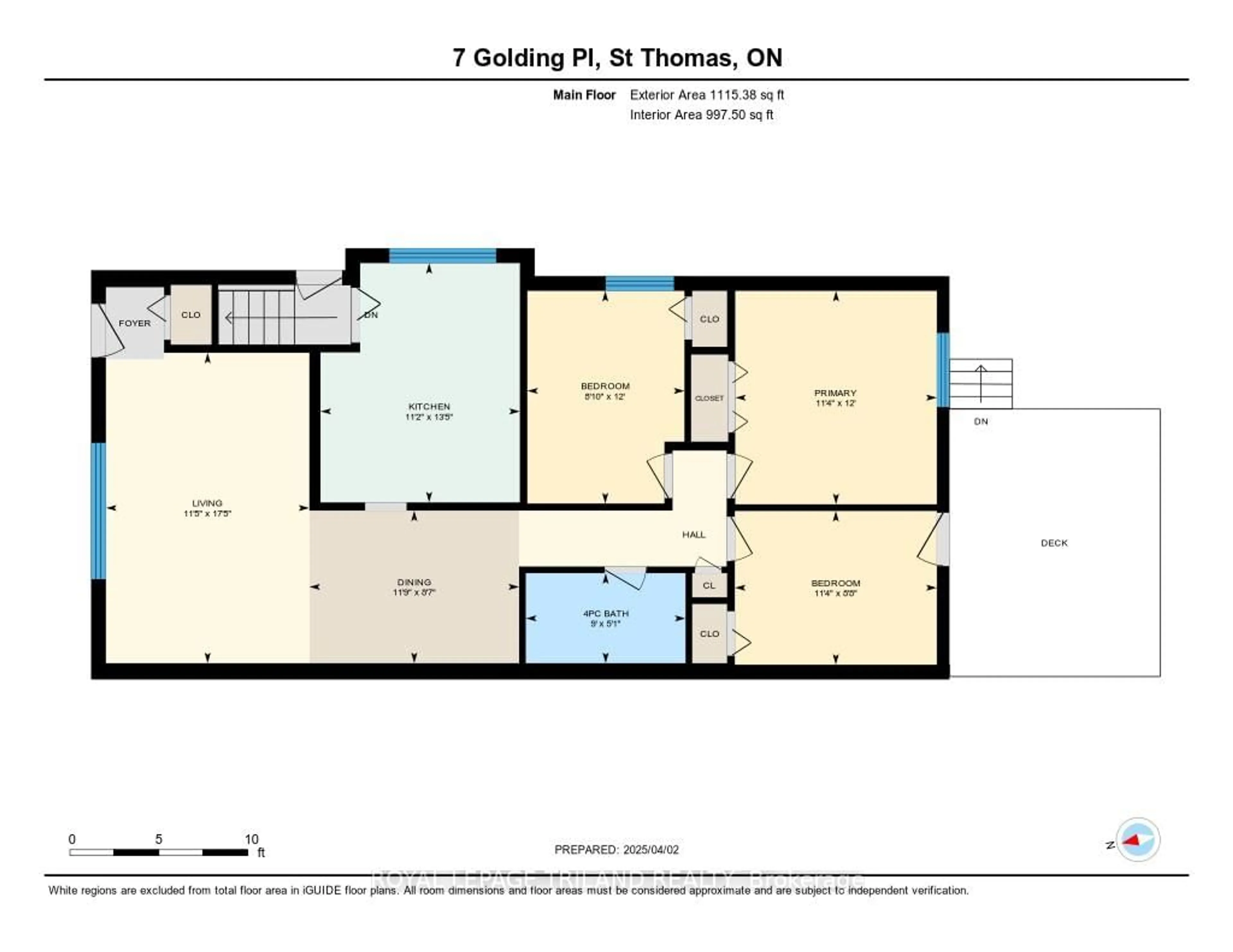 Floor plan for 7 GOLDING Pl, St. Thomas Ontario N5R 6B6