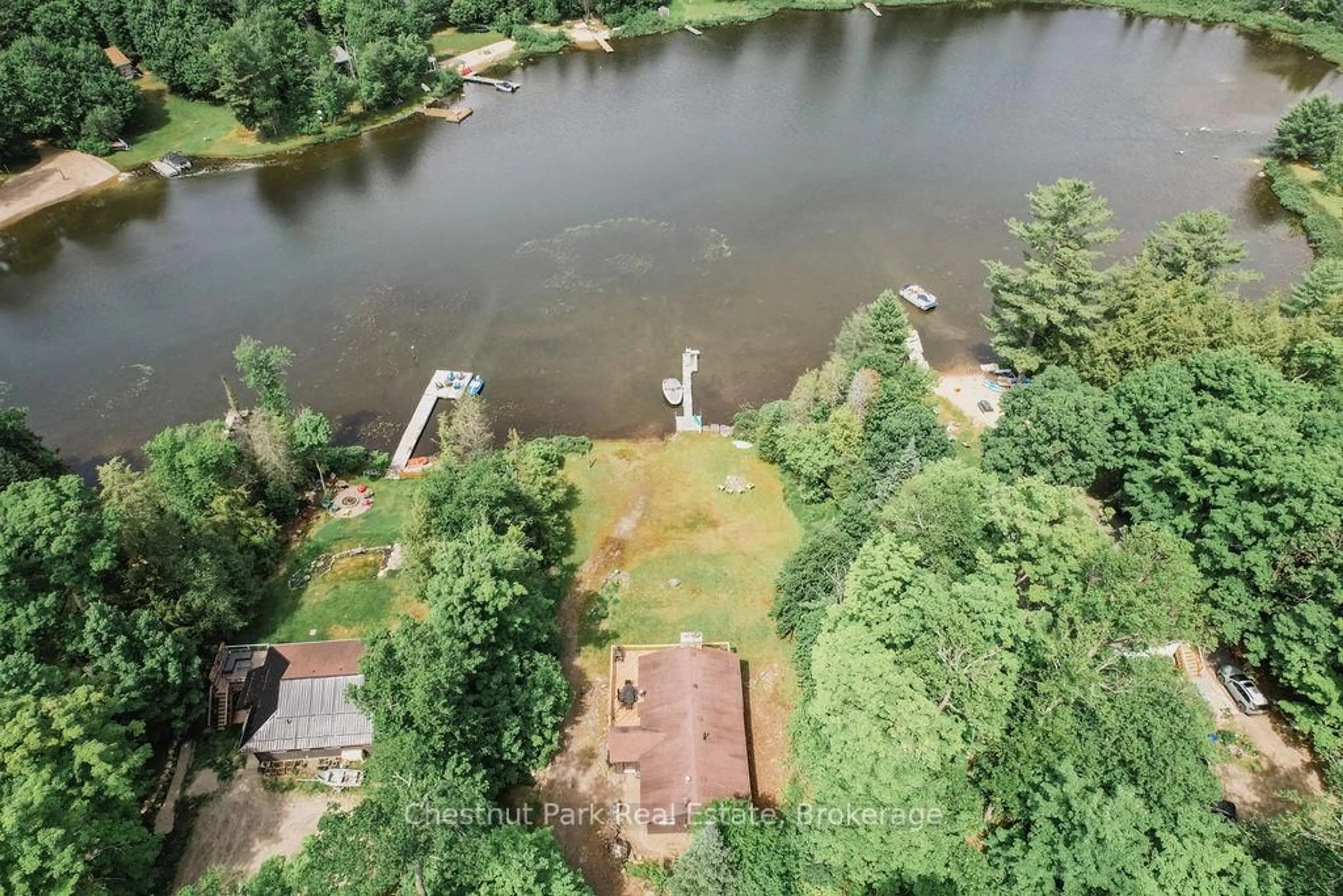 A pic from outside/outdoor area/front of a property/back of a property/a pic from drone, water/lake/river/ocean view for 893 Relative Rd, Armour Ontario P0A 1C0