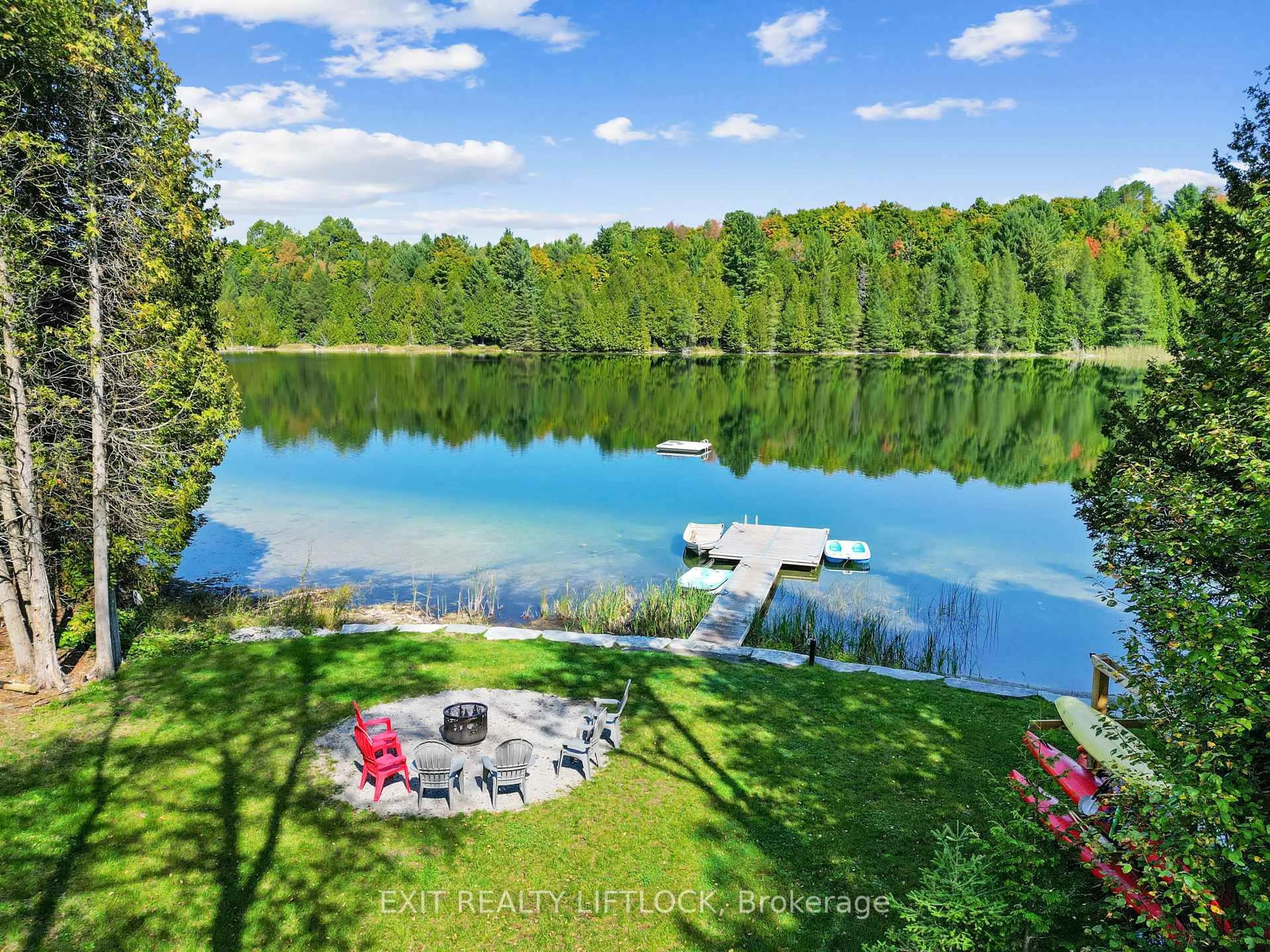 A pic from outside/outdoor area/front of a property/back of a property/a pic from drone, water/lake/river/ocean view for 169 Dutch Line Rd, Trent Lakes Ontario K0M 2A0