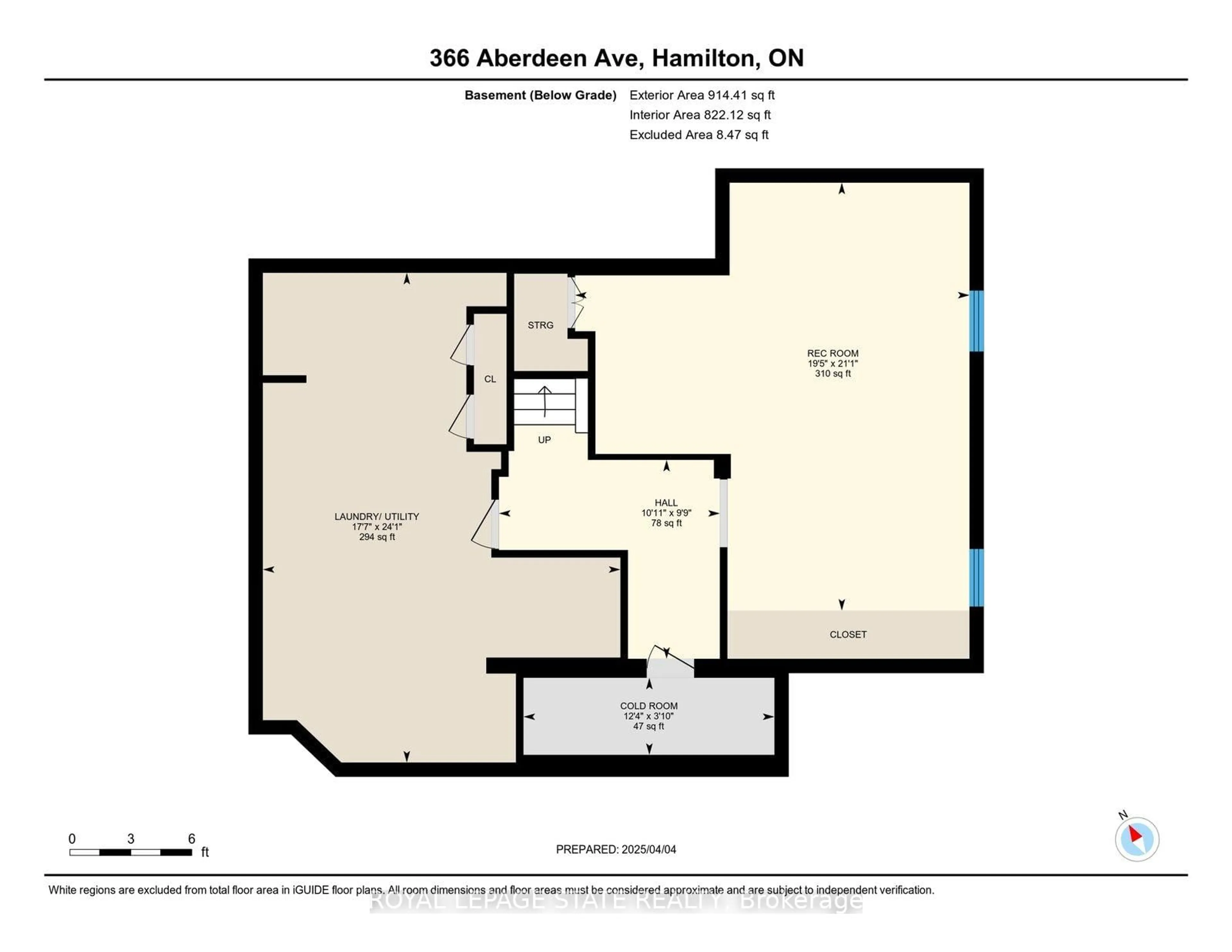 Floor plan for 366 Aberdeen Ave, Hamilton Ontario L8P 2R5