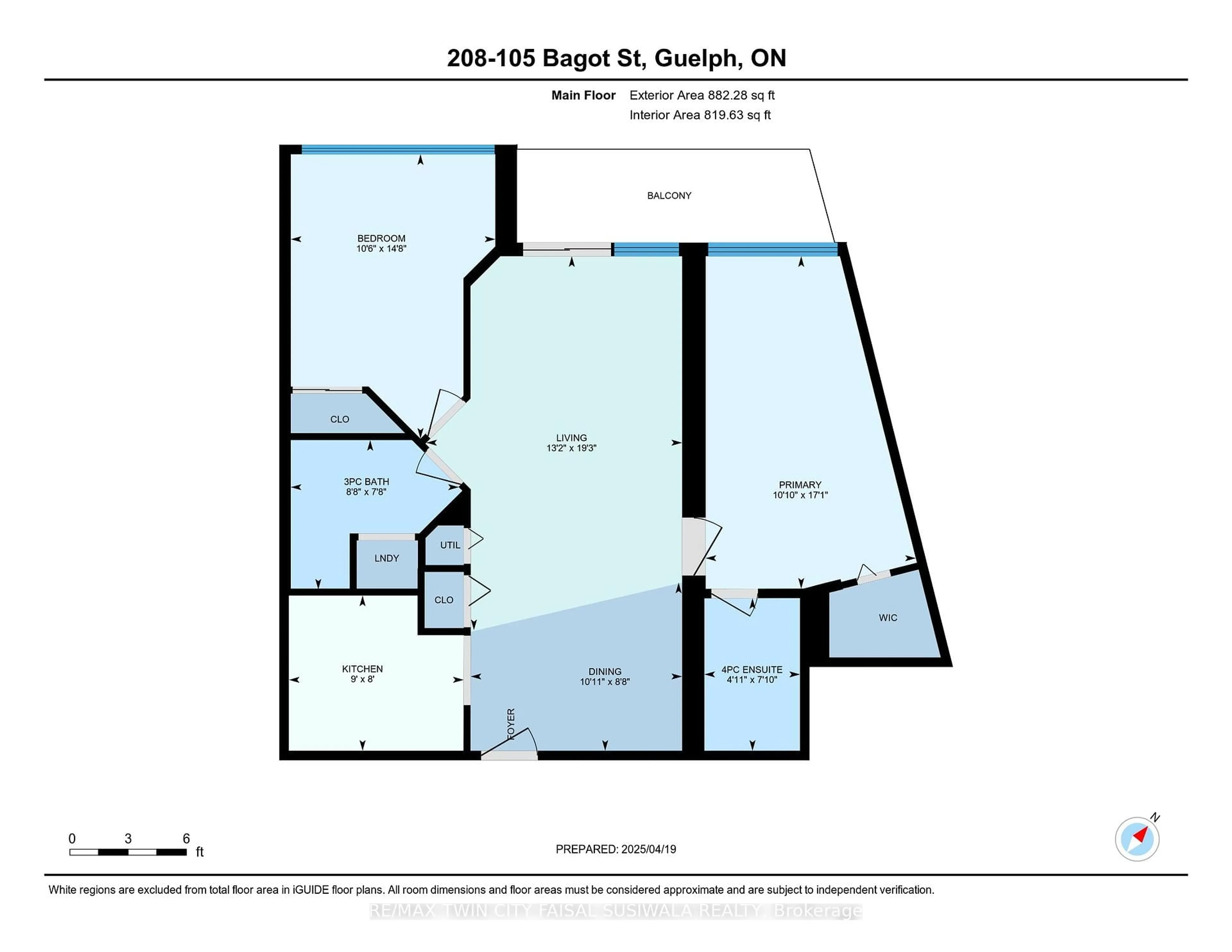 Floor plan for 105 Bagot St #208, Guelph Ontario N1H 8H4