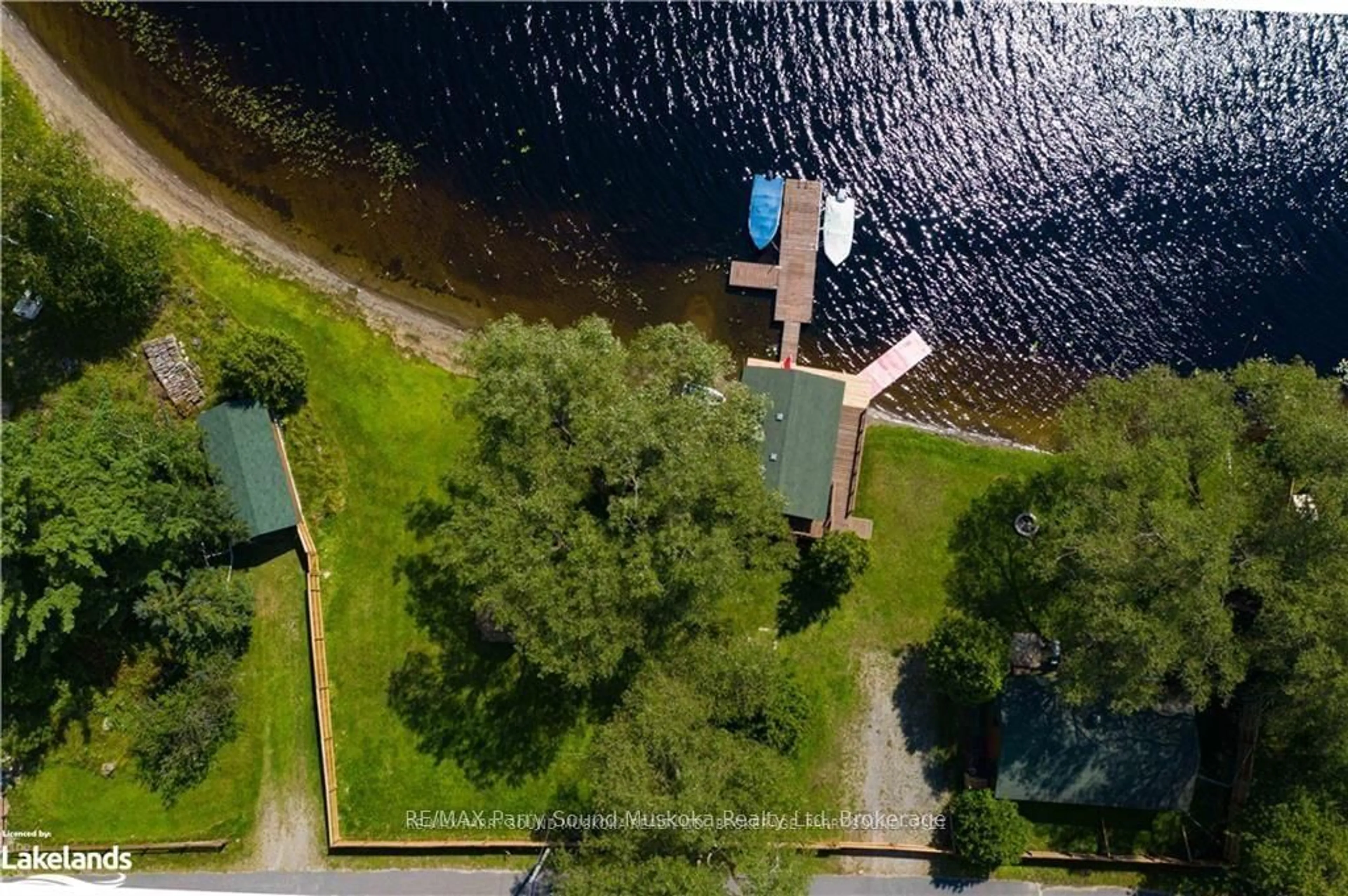 A pic from outside/outdoor area/front of a property/back of a property/a pic from drone, water/lake/river/ocean view for 2235 Hwy 124 N/A, Whitestone Ontario P0A 1G0