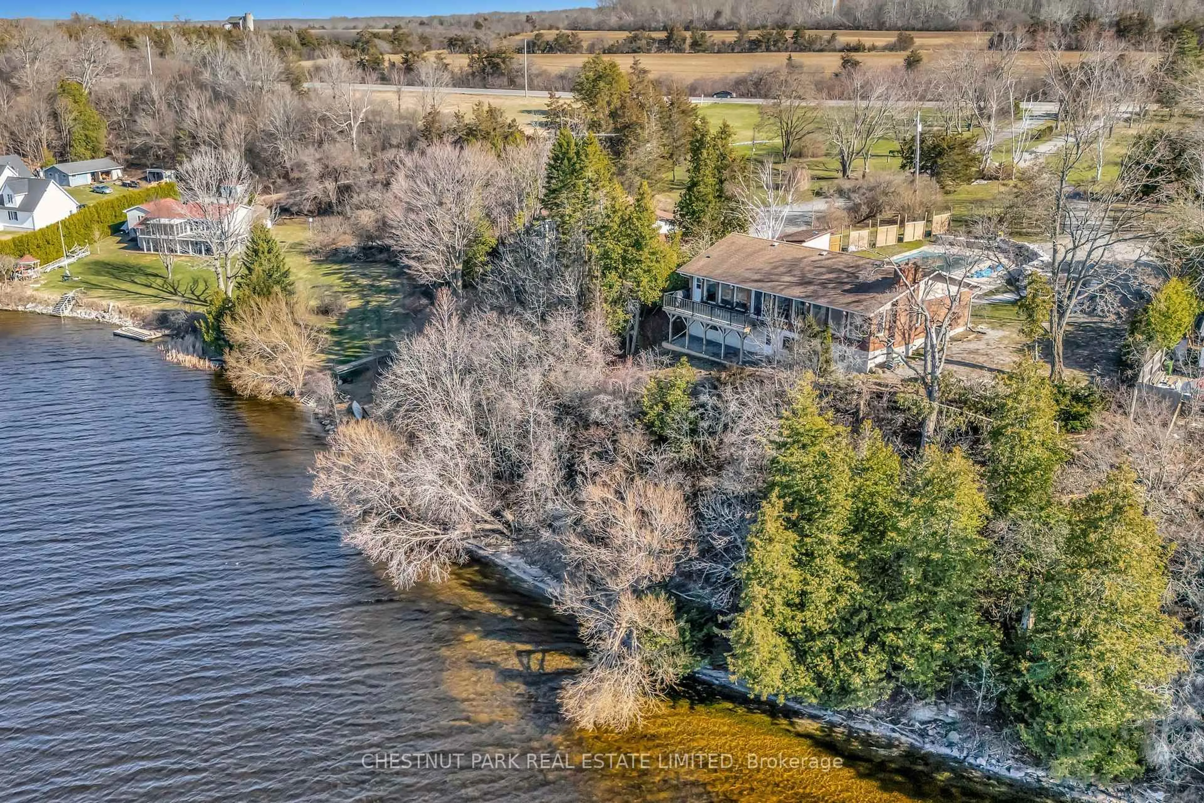 A pic from outside/outdoor area/front of a property/back of a property/a pic from drone, water/lake/river/ocean view for 5404 County Road 1 N/A, Prince Edward County Ontario K0K 1T0