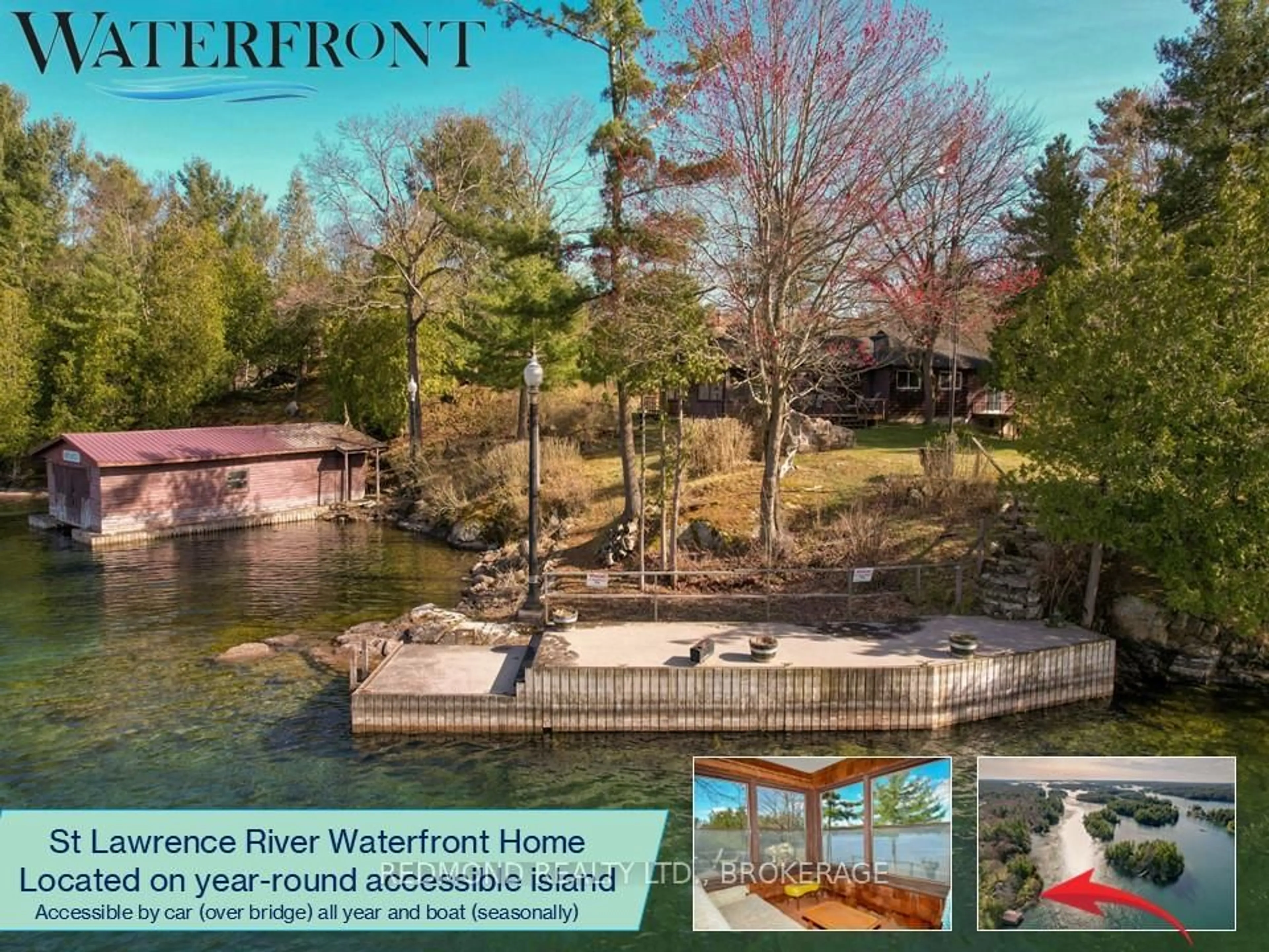 A pic from outside/outdoor area/front of a property/back of a property/a pic from drone, water/lake/river/ocean view for 112 Shady Lane, Lansdowne Ontario K0E 1L0