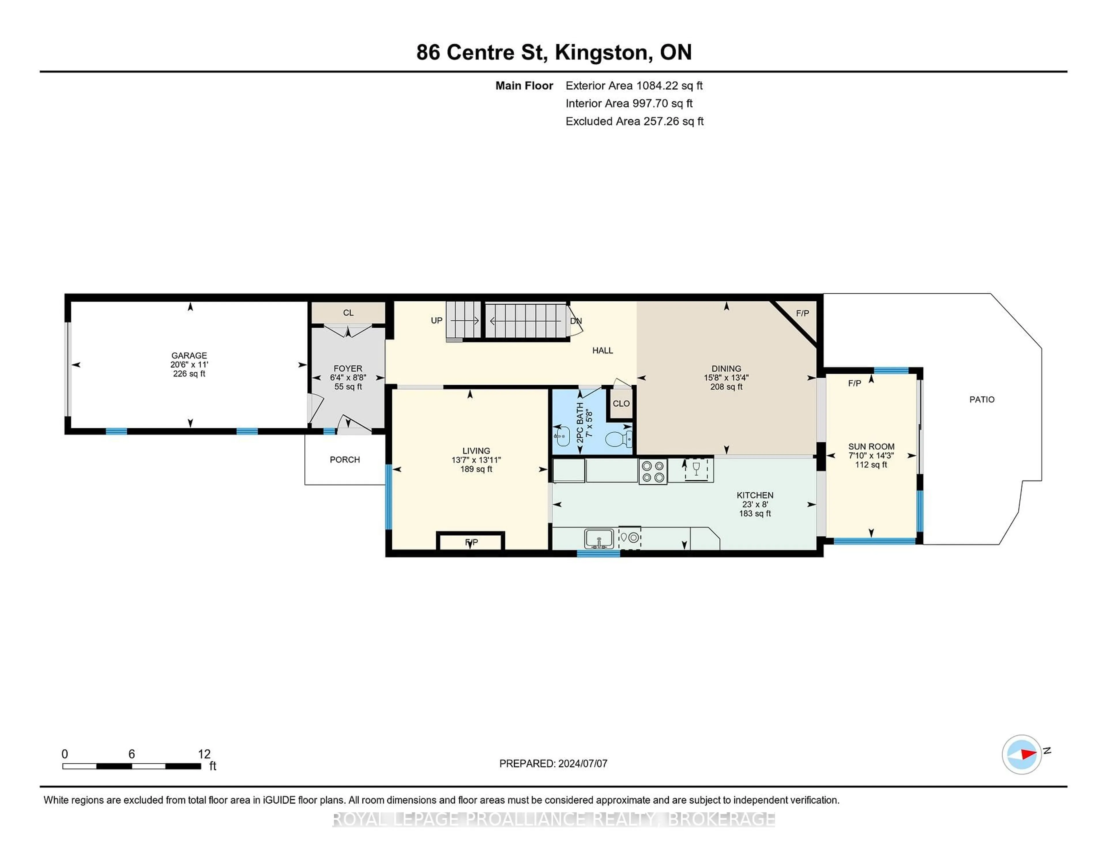 Floor plan for 86 Centre St, Kingston Ontario K7L 4E6