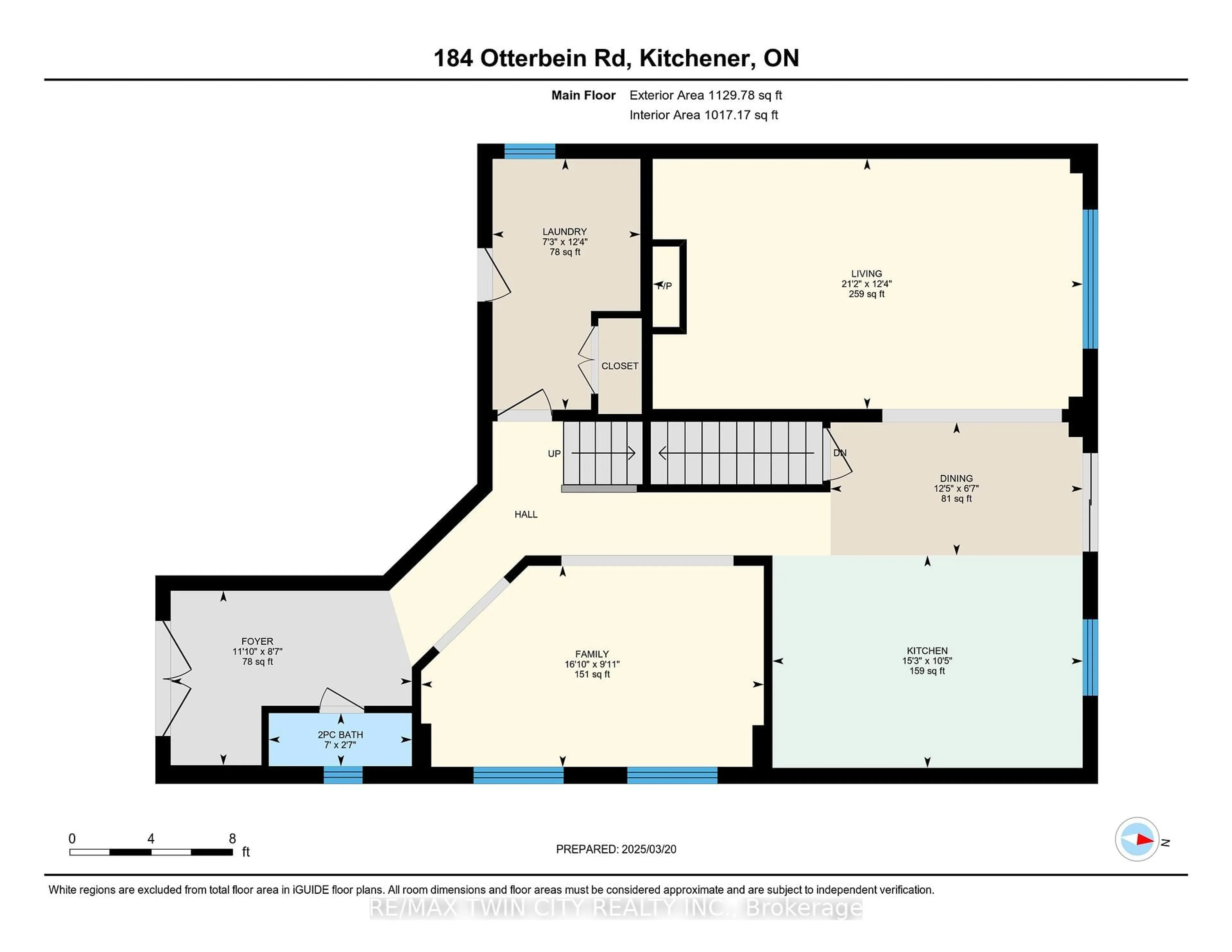 Floor plan for 184 Otterbein Rd, Kitchener Ontario N2B 0A8