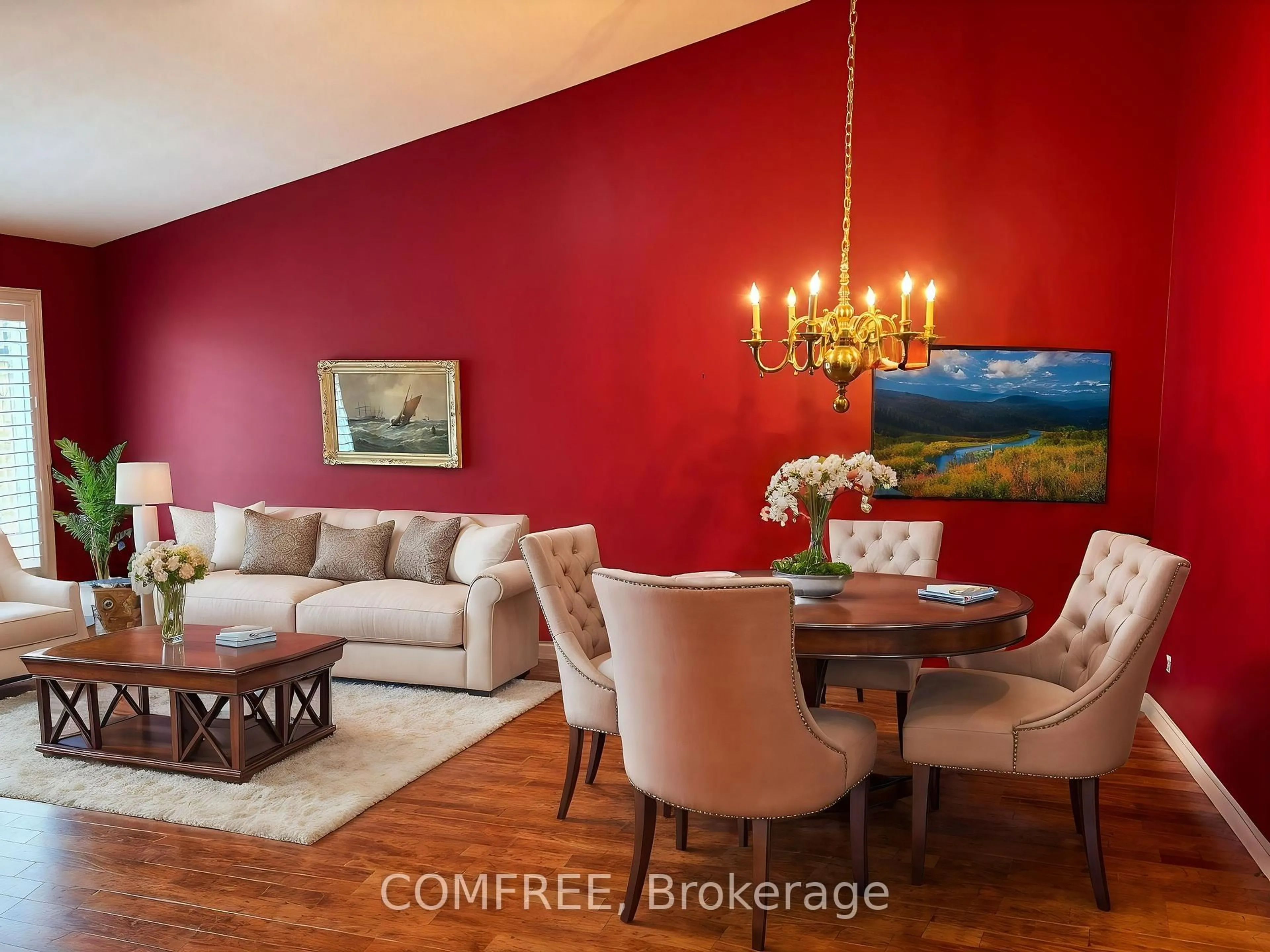 Dining room, wood/laminate floor for 1331 Commissioners Rd #14, London South Ontario N6K 1E2