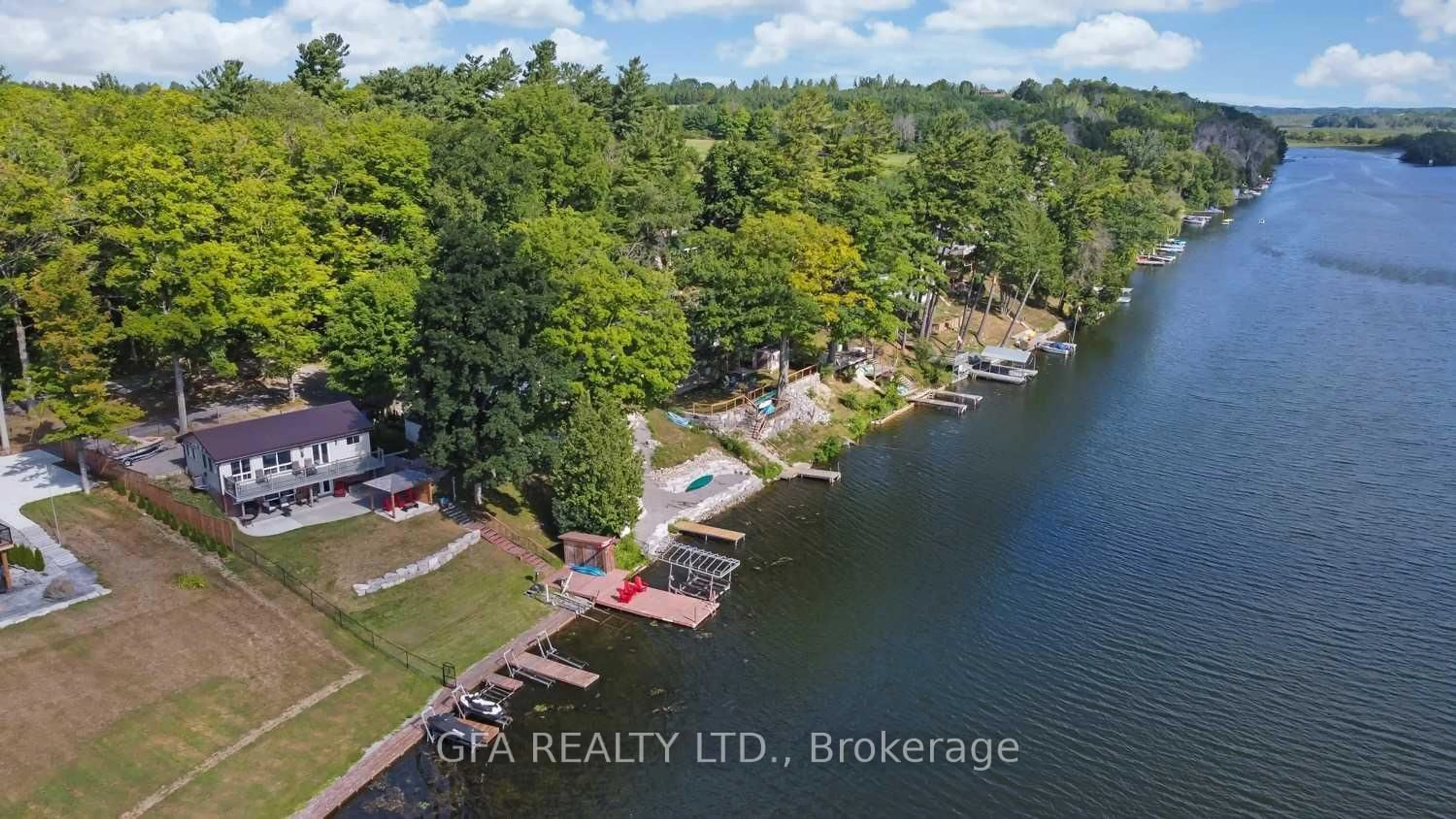 A pic from outside/outdoor area/front of a property/back of a property/a pic from drone, water/lake/river/ocean view for 281 Rainbow Dr, Otonabee-South Monaghan Ontario K0L 1B0