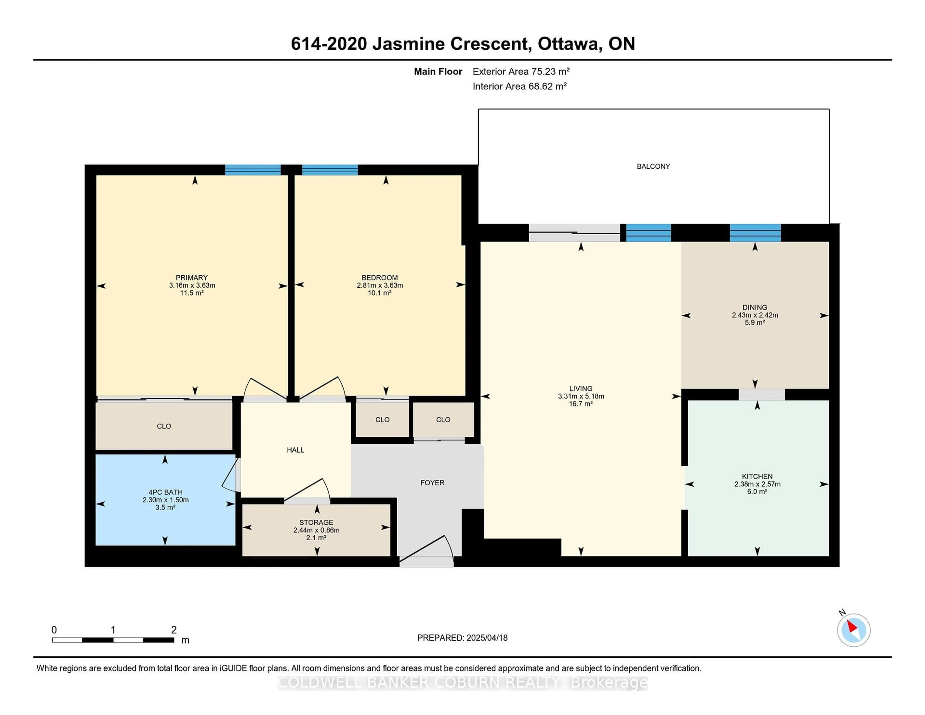 Floor plan for 2020 Jasmine Cres #614, Ottawa Ontario K1J 8K5