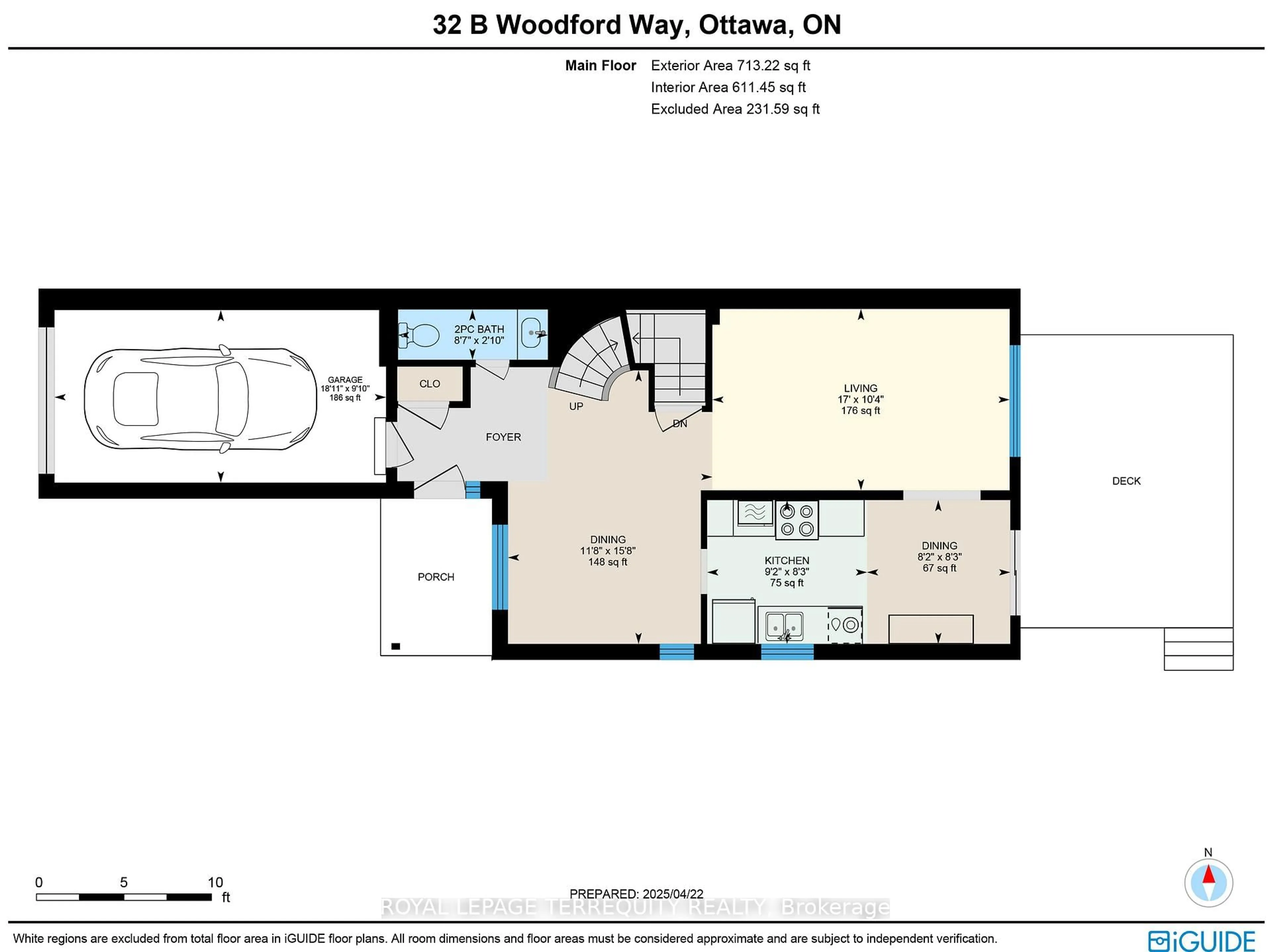 Floor plan for 32B Woodford Way, Ottawa Ontario K2J 4B9
