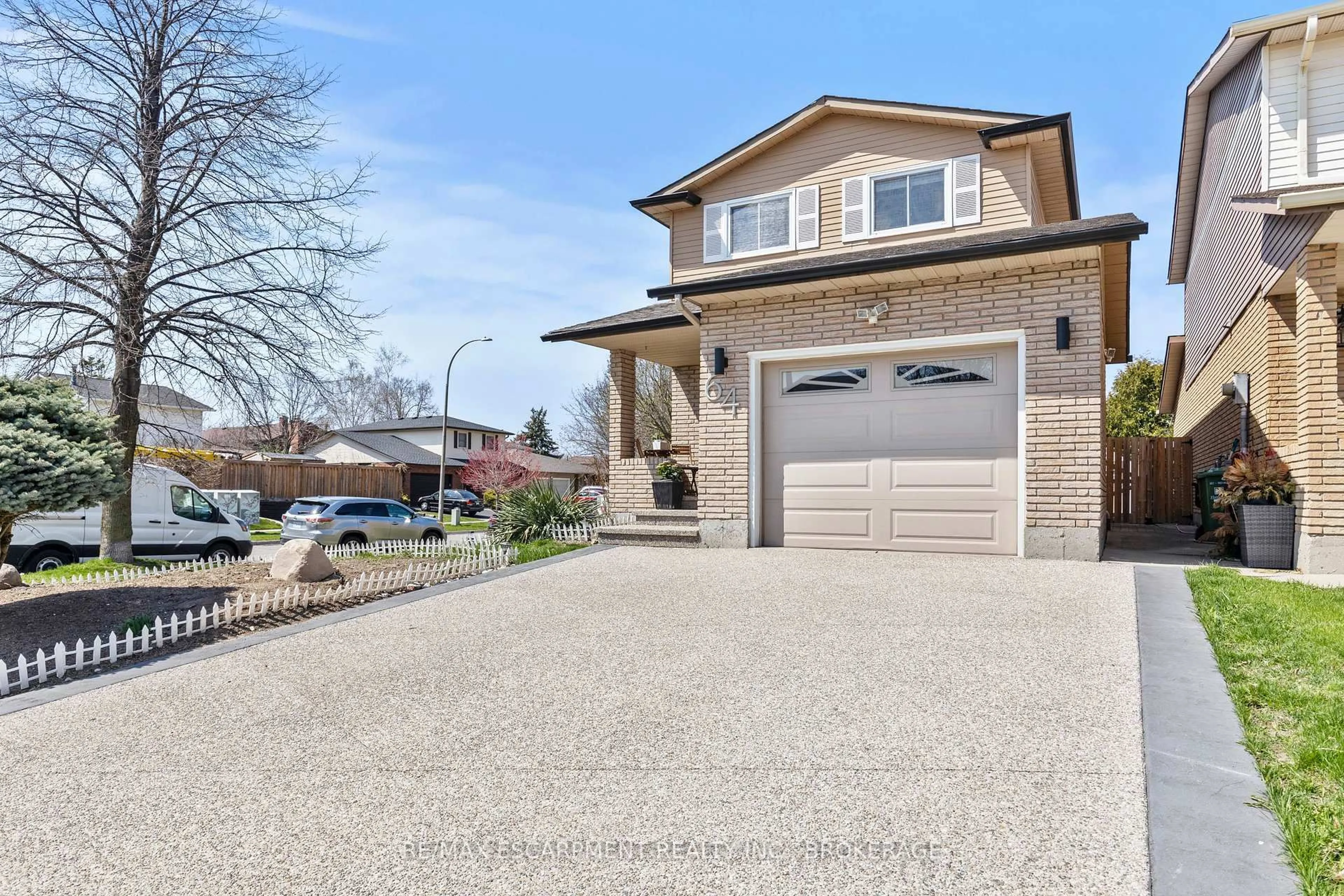 Home with brick exterior material, street for 64 Athenia Dr, Hamilton Ontario L8J 1S7
