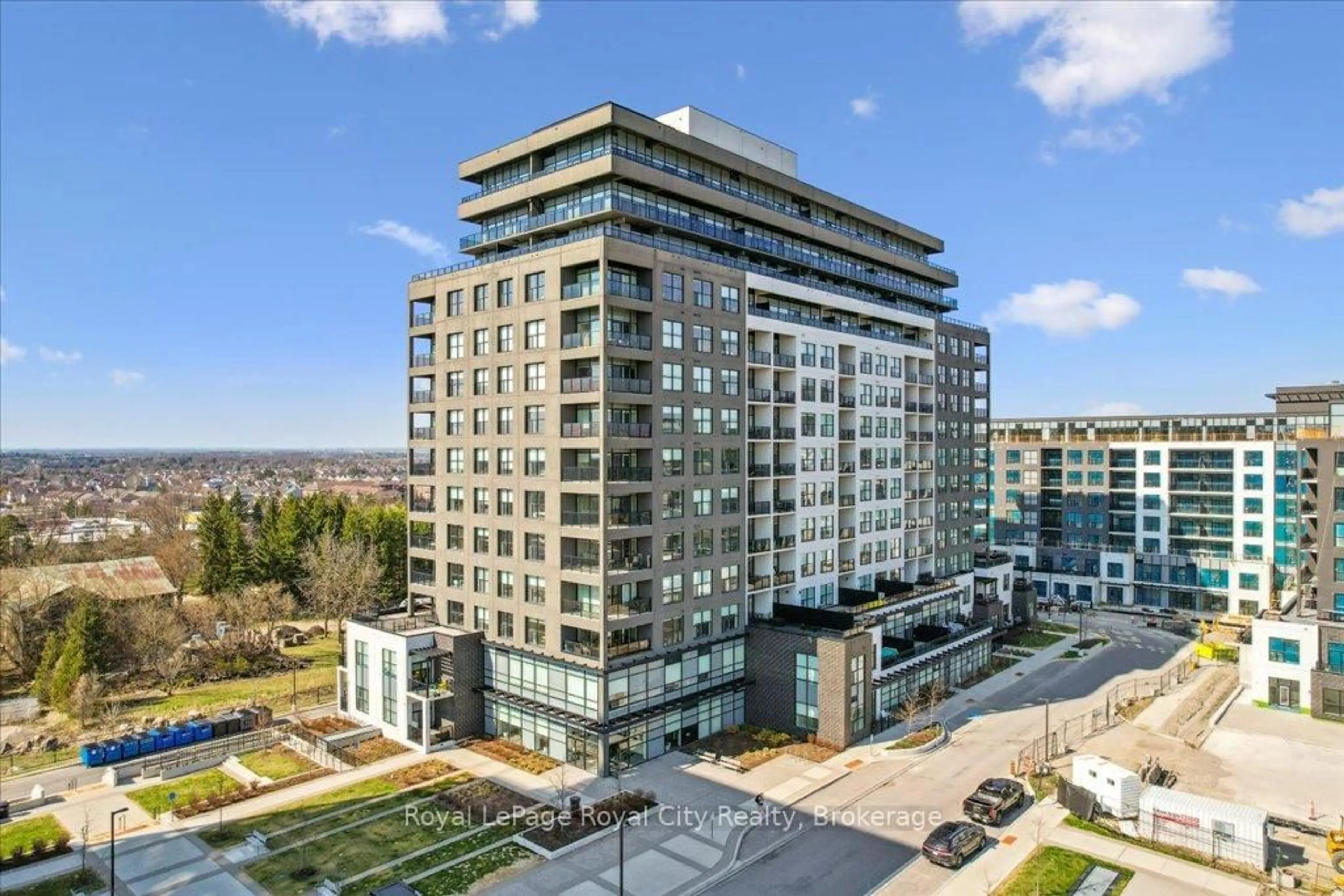 A pic from outside/outdoor area/front of a property/back of a property/a pic from drone, city buildings view from balcony for 1880 Gordon St #1012, Guelph Ontario N1L 0P5