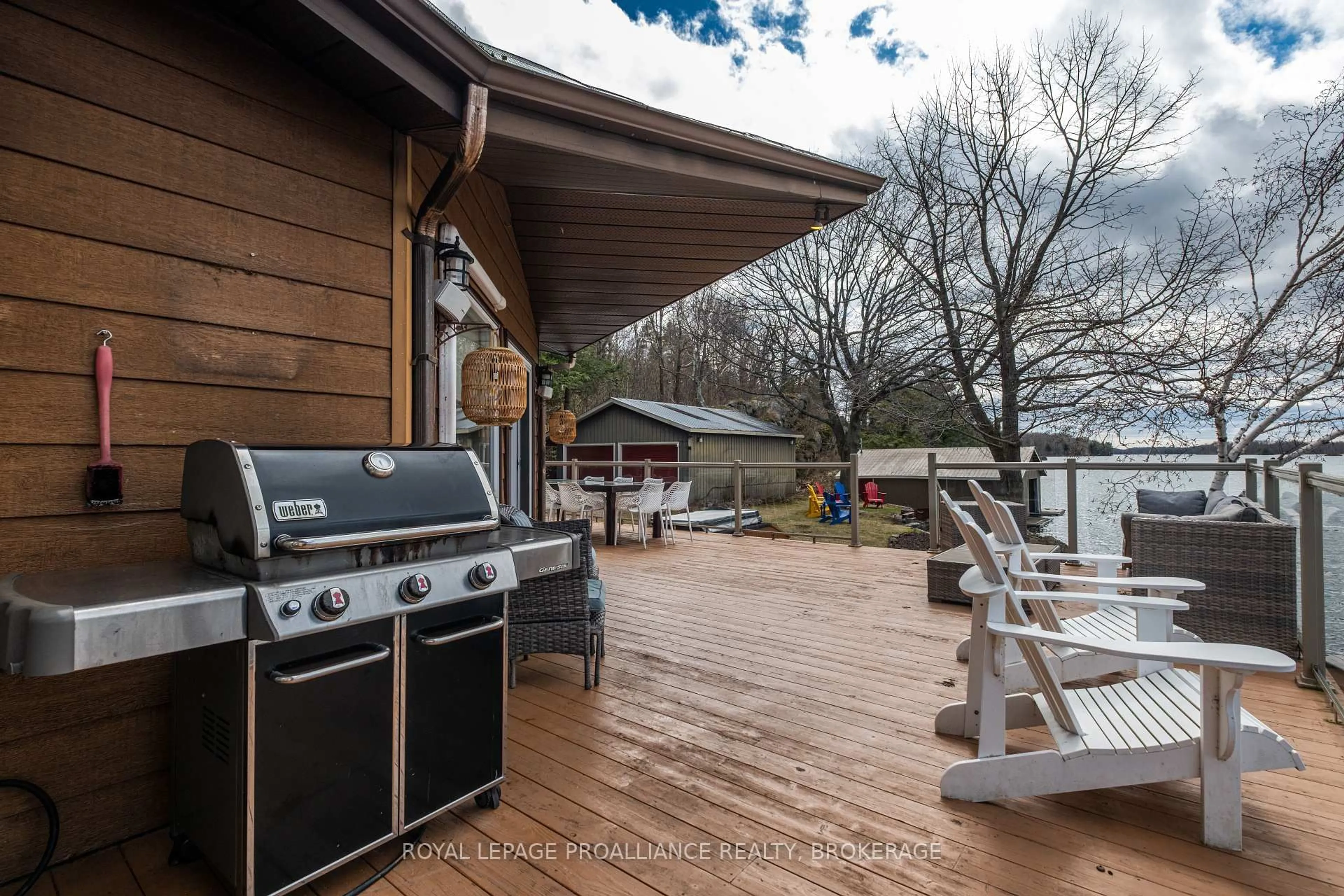 Patio, water/lake/river/ocean view for 4808 Leo Lake Rd, Seeley's Bay Ontario K0H 2N0