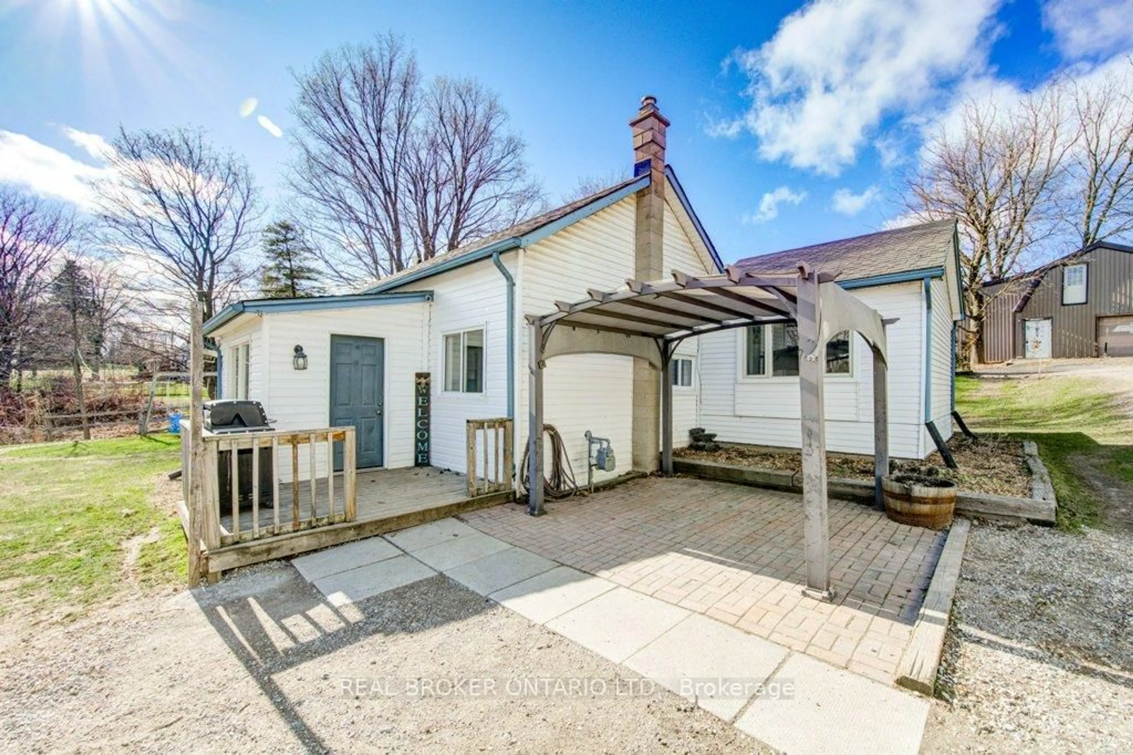 A pic from outside/outdoor area/front of a property/back of a property/a pic from drone, street for 684743 Hwy 2 N/A, East Zorra-Tavistock Ontario N4S 7S7