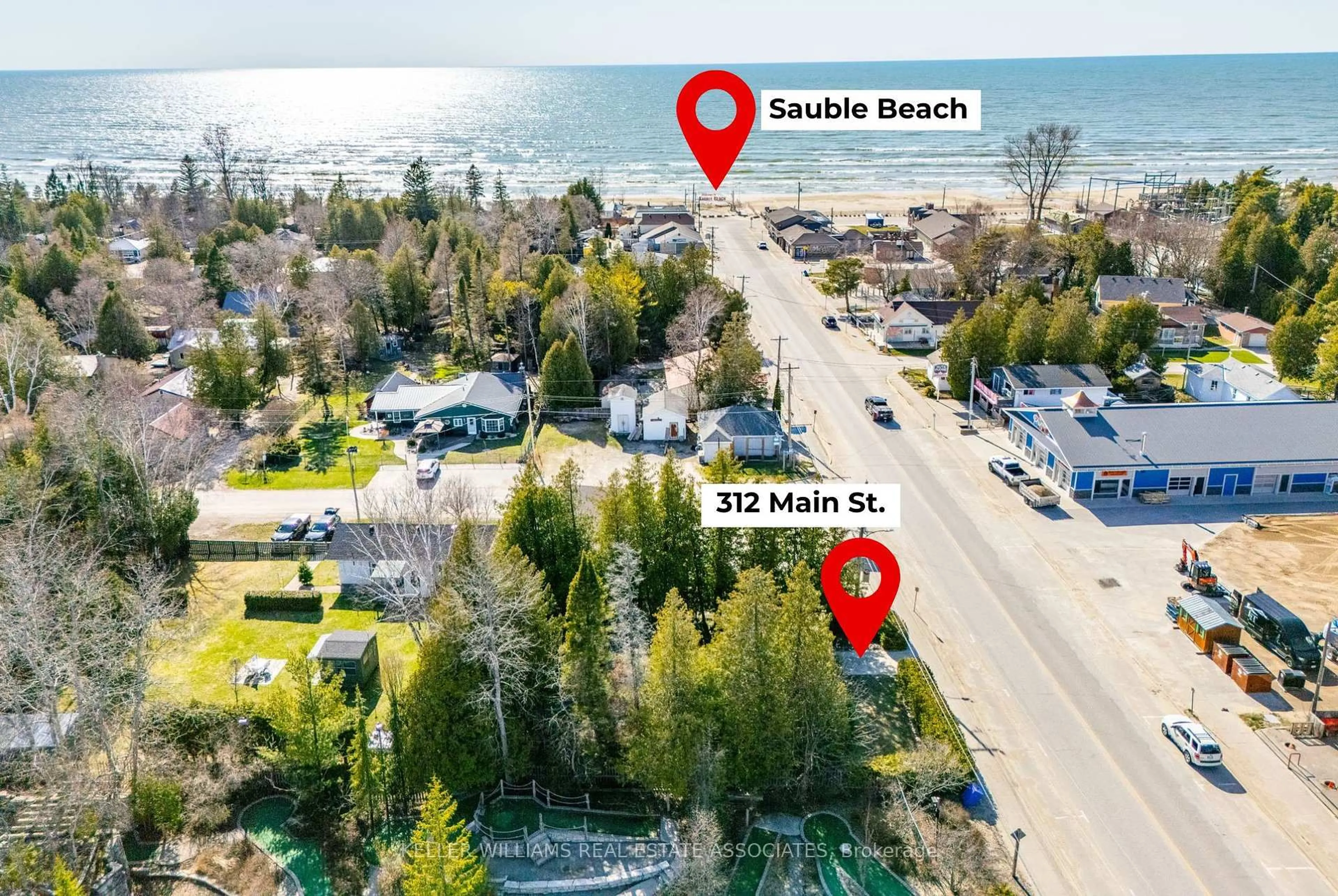 A pic from outside/outdoor area/front of a property/back of a property/a pic from drone, street for 312 Main St, South Bruce Peninsula Ontario N0H 2G0