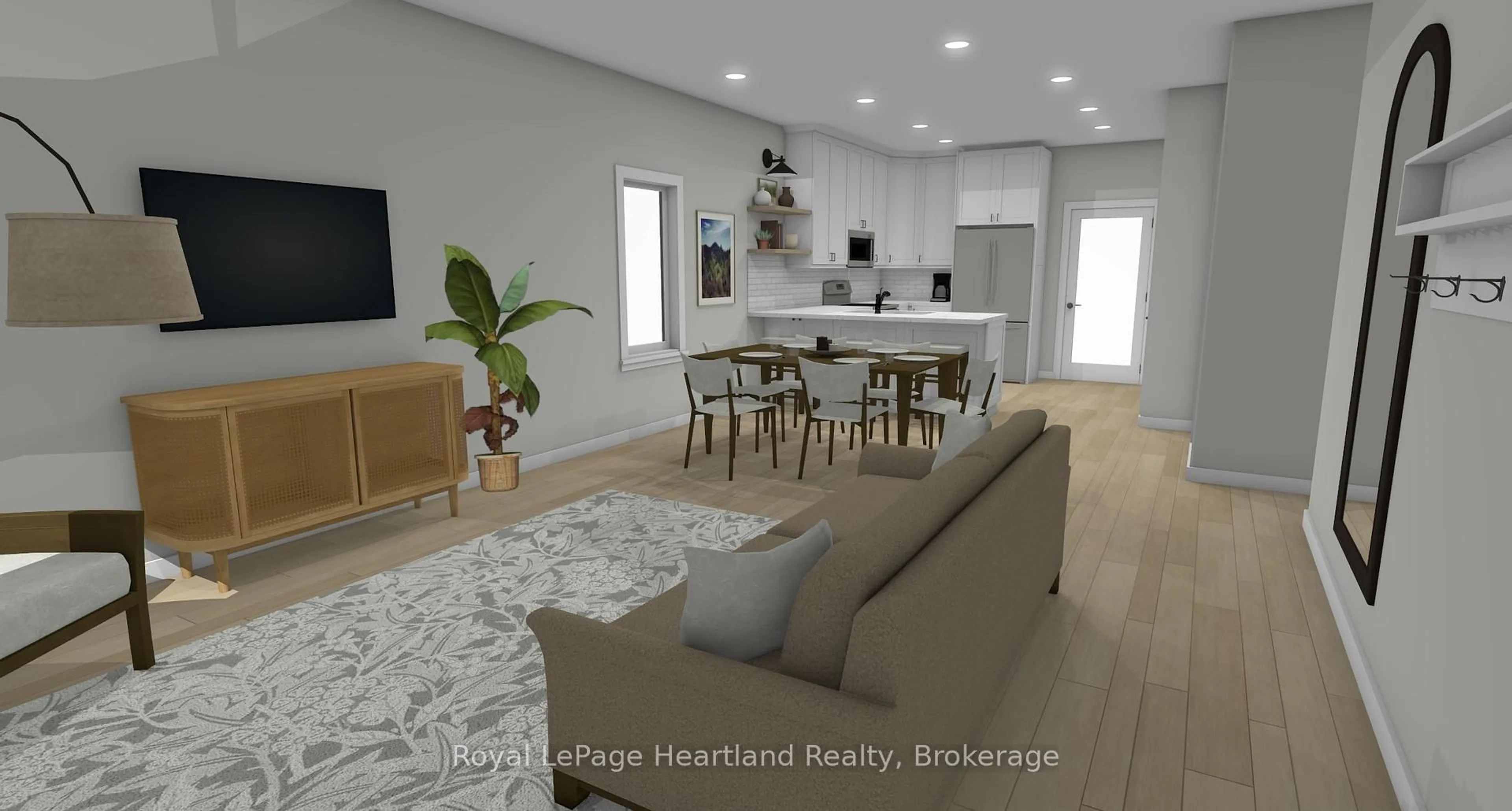 Open concept kitchen, wood/laminate floor for 471 Woodridge Dr, Goderich Ontario N7A 0C7