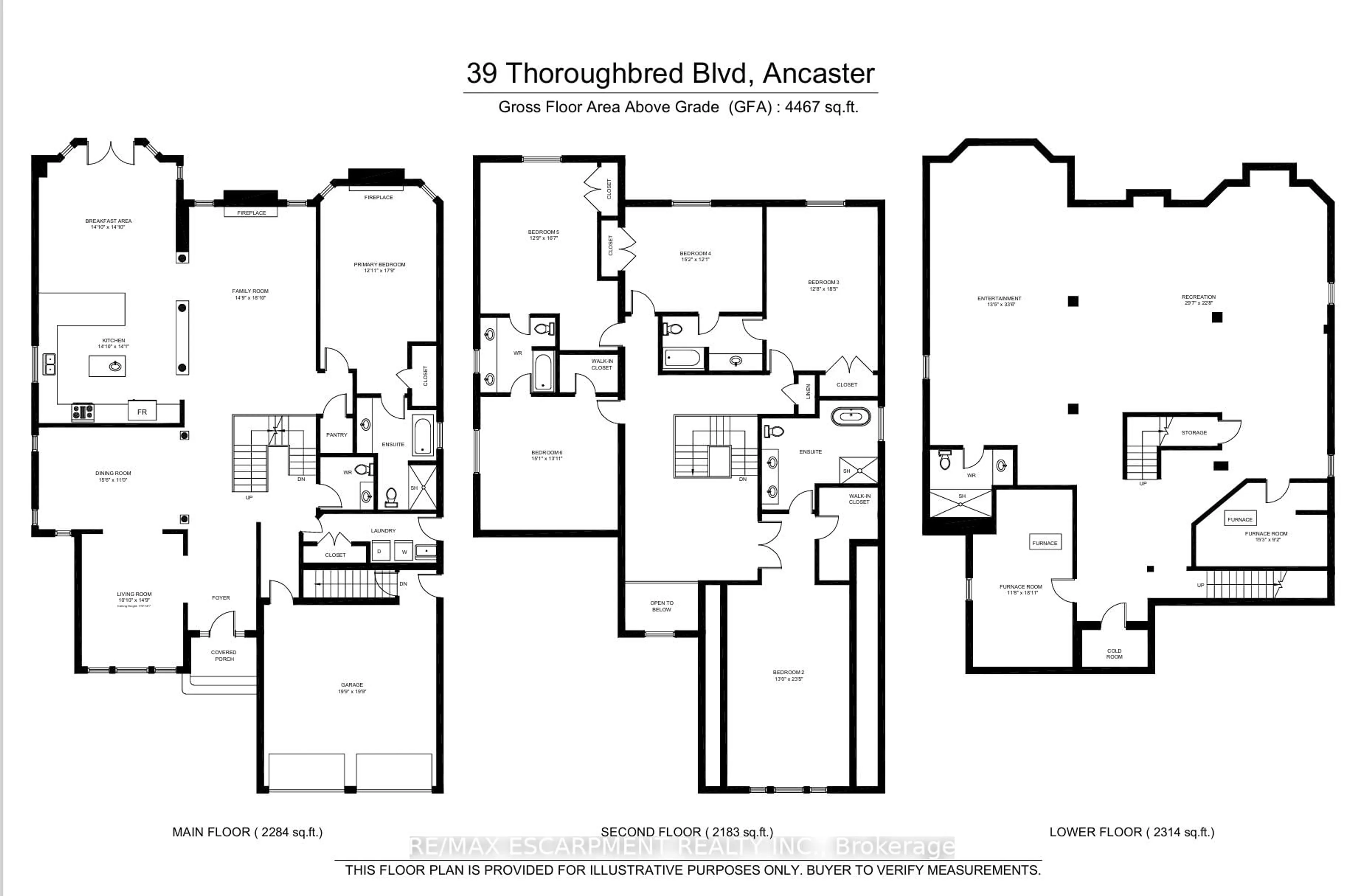 Floor plan for 39 Thoroughbred Blvd, Hamilton Ontario L9K 1M3