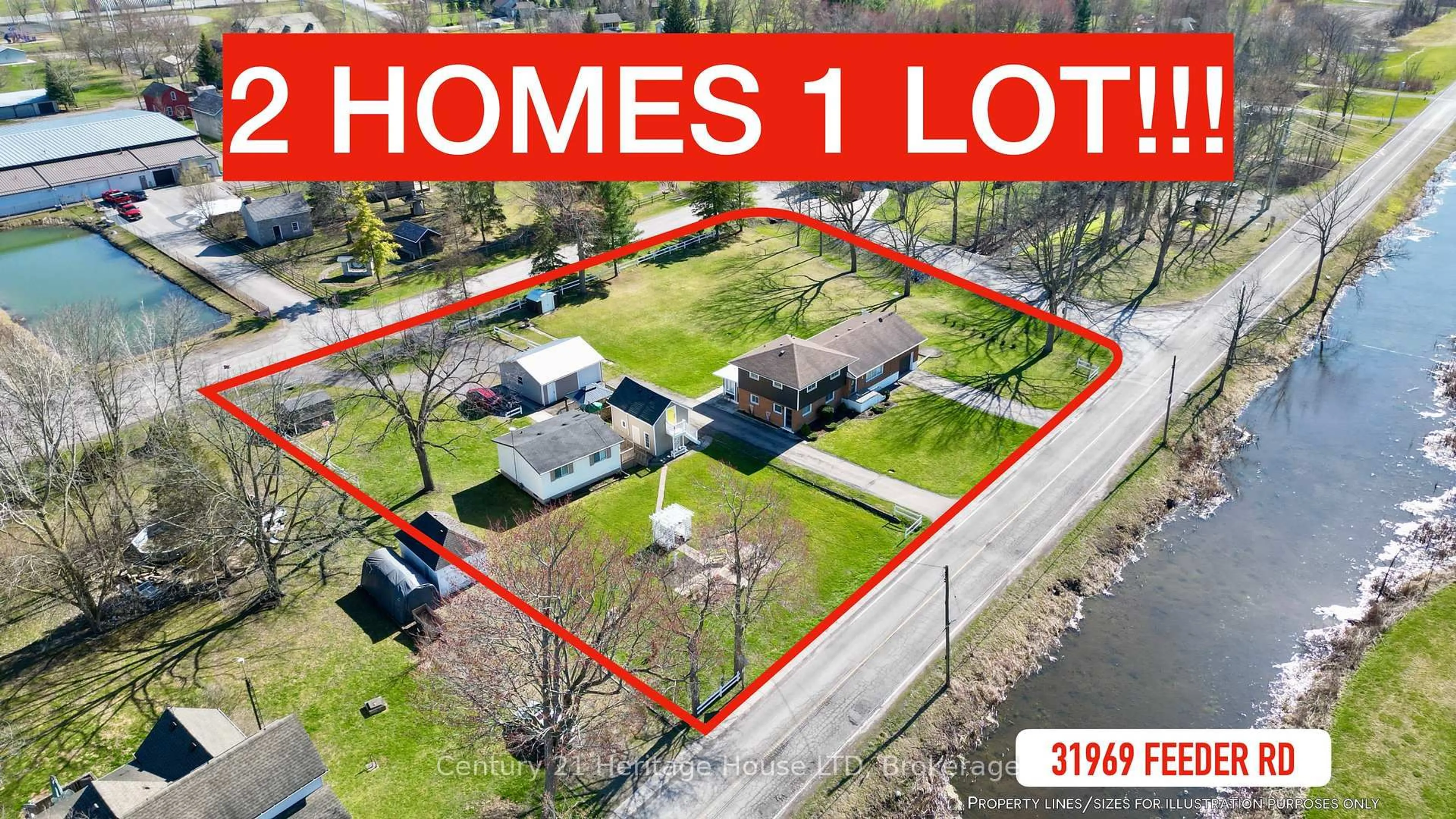 A pic from outside/outdoor area/front of a property/back of a property/a pic from drone, street for 31969 Feeder Rd, Wainfleet Ontario L0S 1V0