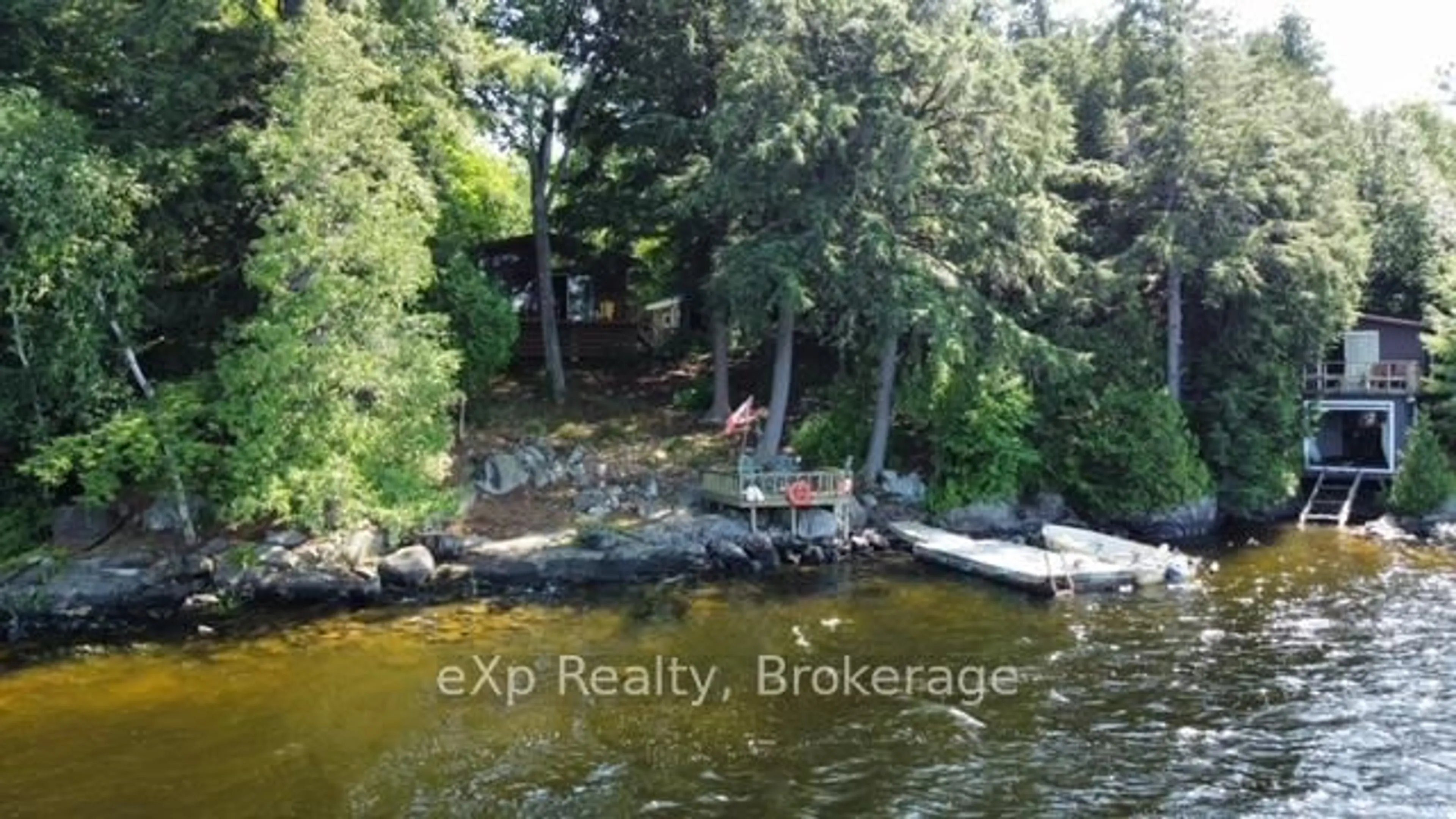 A pic from outside/outdoor area/front of a property/back of a property/a pic from drone, water/lake/river/ocean view for 180 CARIBOU Lane, Parry Sound Remote Area Ontario P0H 1S0