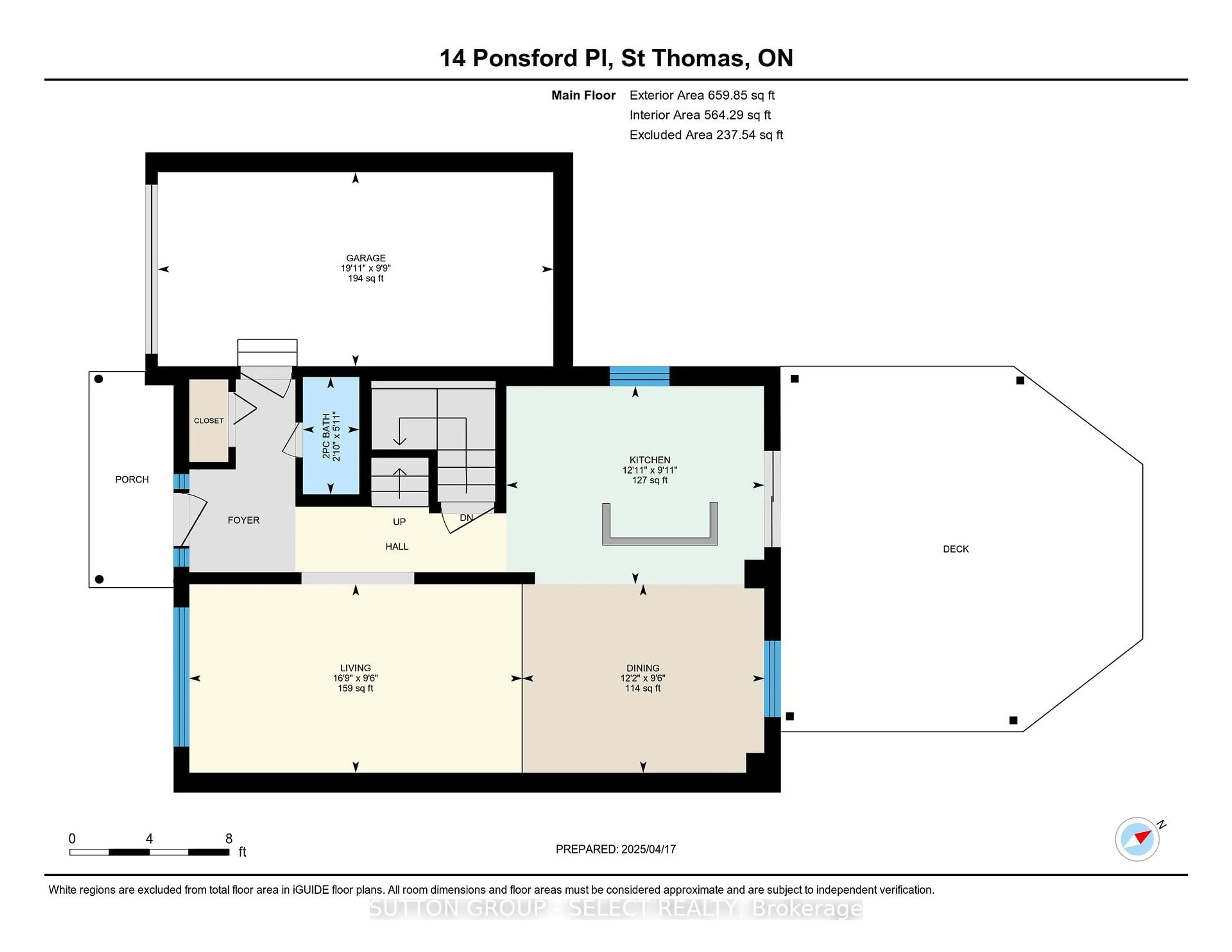 Floor plan for 14 Ponsford Pl, St. Thomas Ontario N5P 4J2