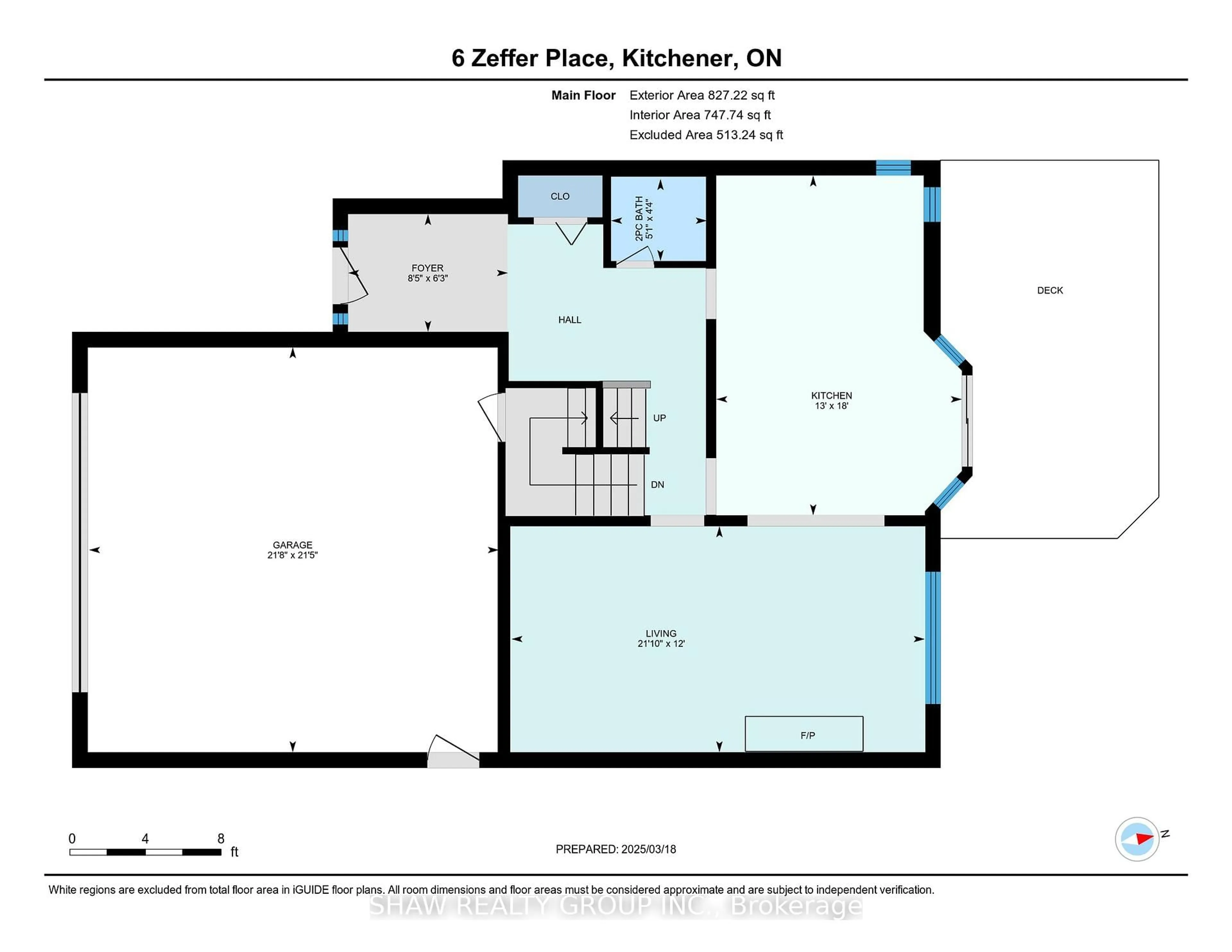 Floor plan for 6 Zeffer Pl, Kitchener Ontario N2A 3Y8