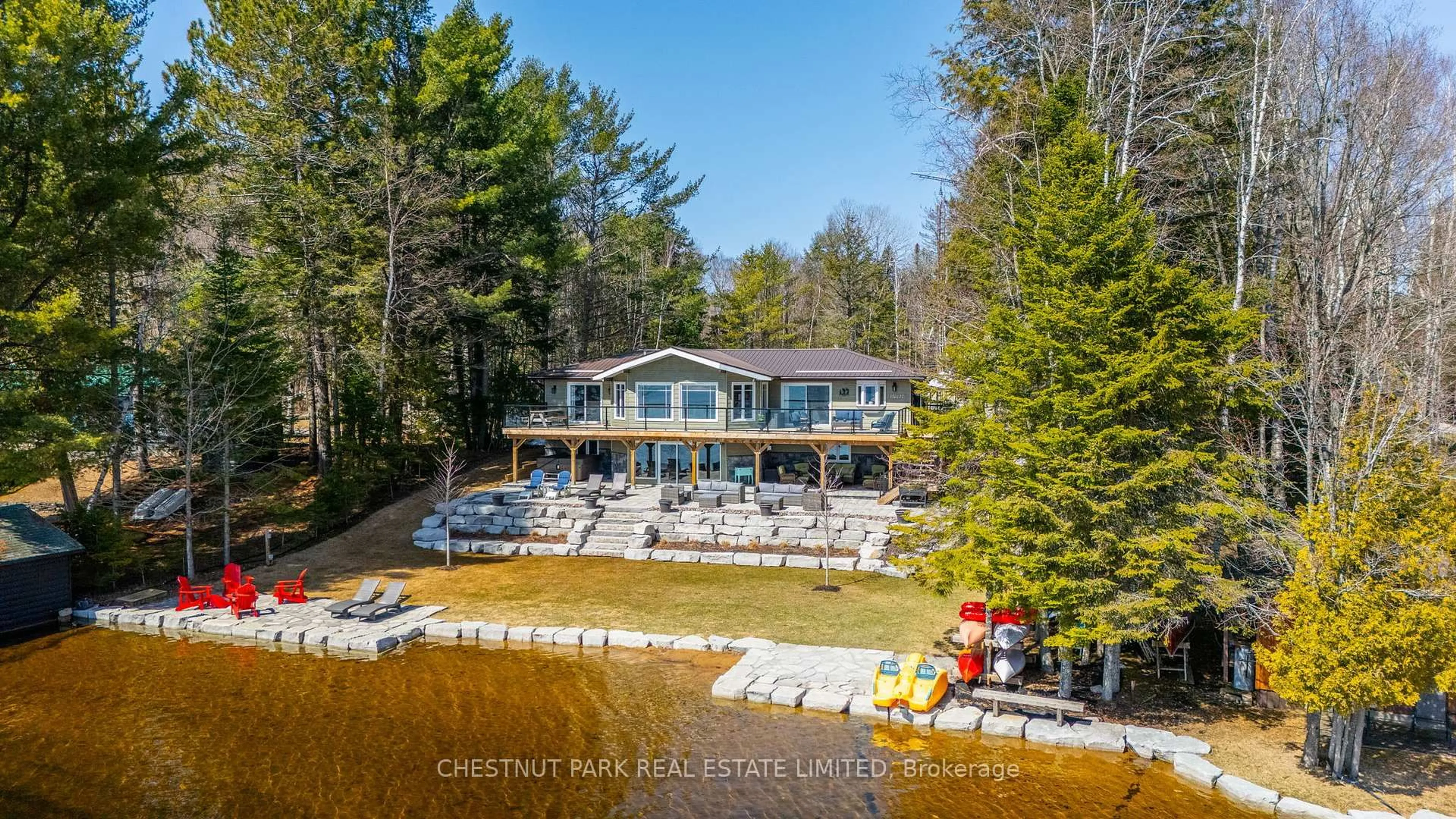 A pic from outside/outdoor area/front of a property/back of a property/a pic from drone, water/lake/river/ocean view for 1168 Curry Rd, Dysart et al Ontario K0M 1S0