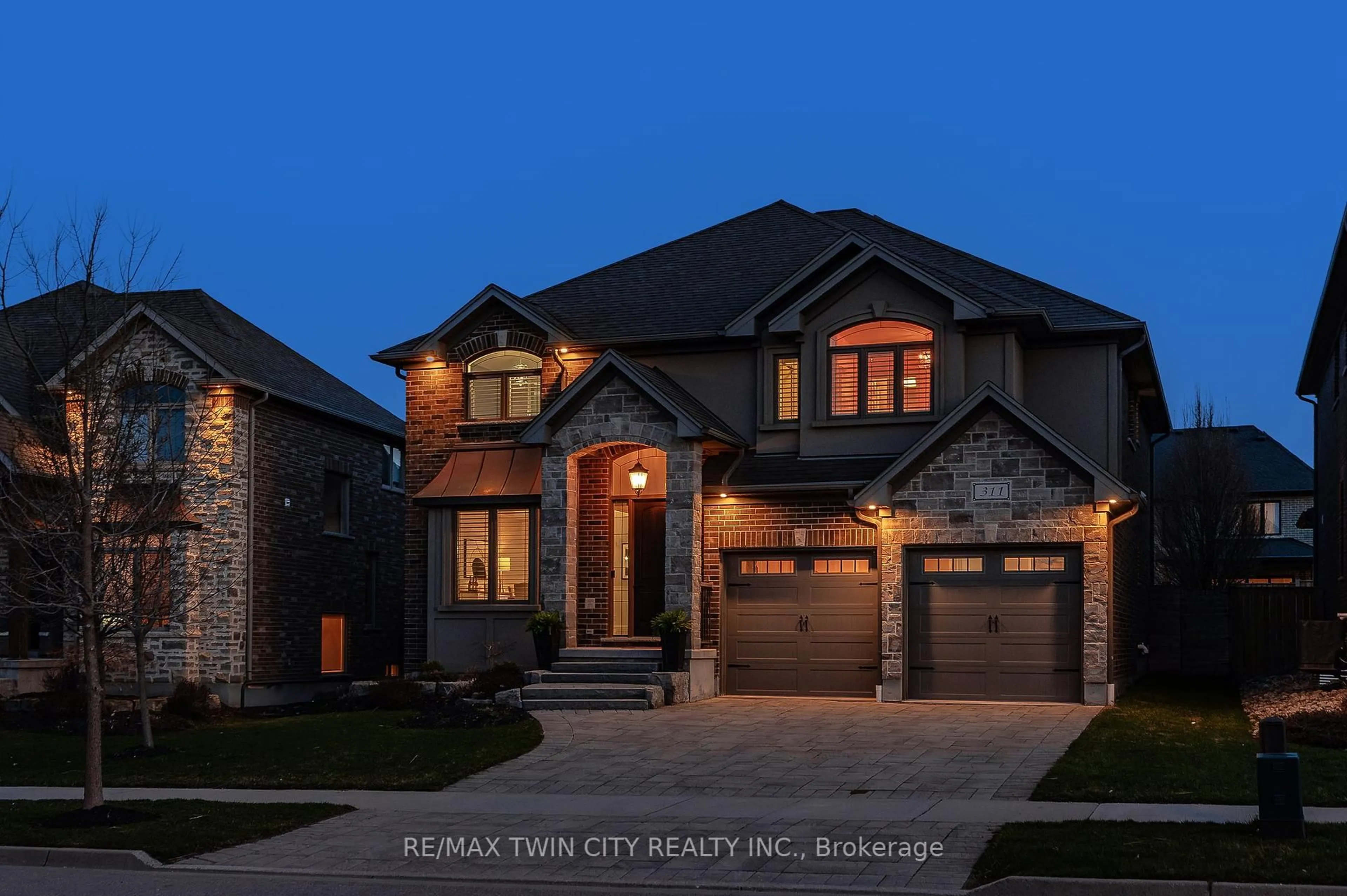 Home with brick exterior material, street for 311 Deerfoot Tr, Waterloo Ontario N2K 0B3