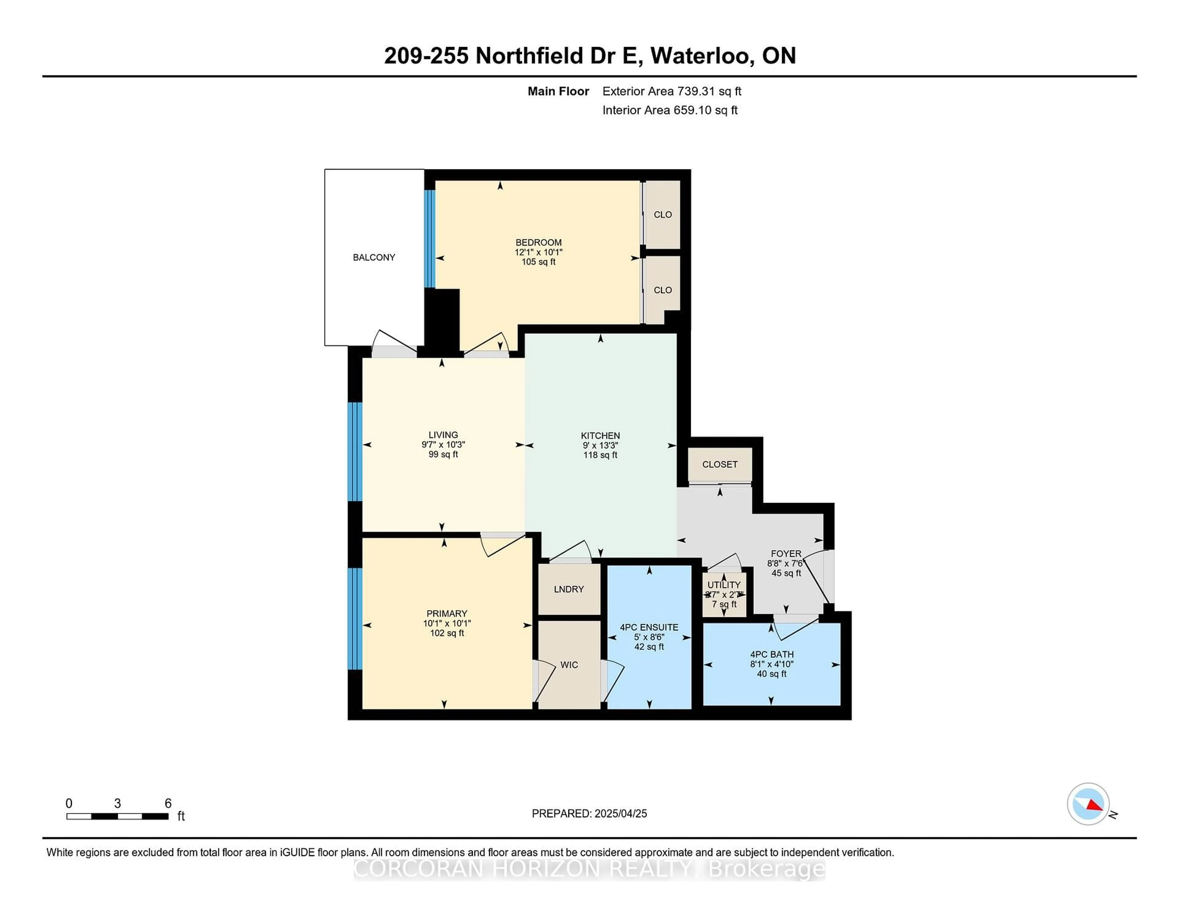Floor plan for 255 Northfield Dr #209, Waterloo Ontario N2J 4G8