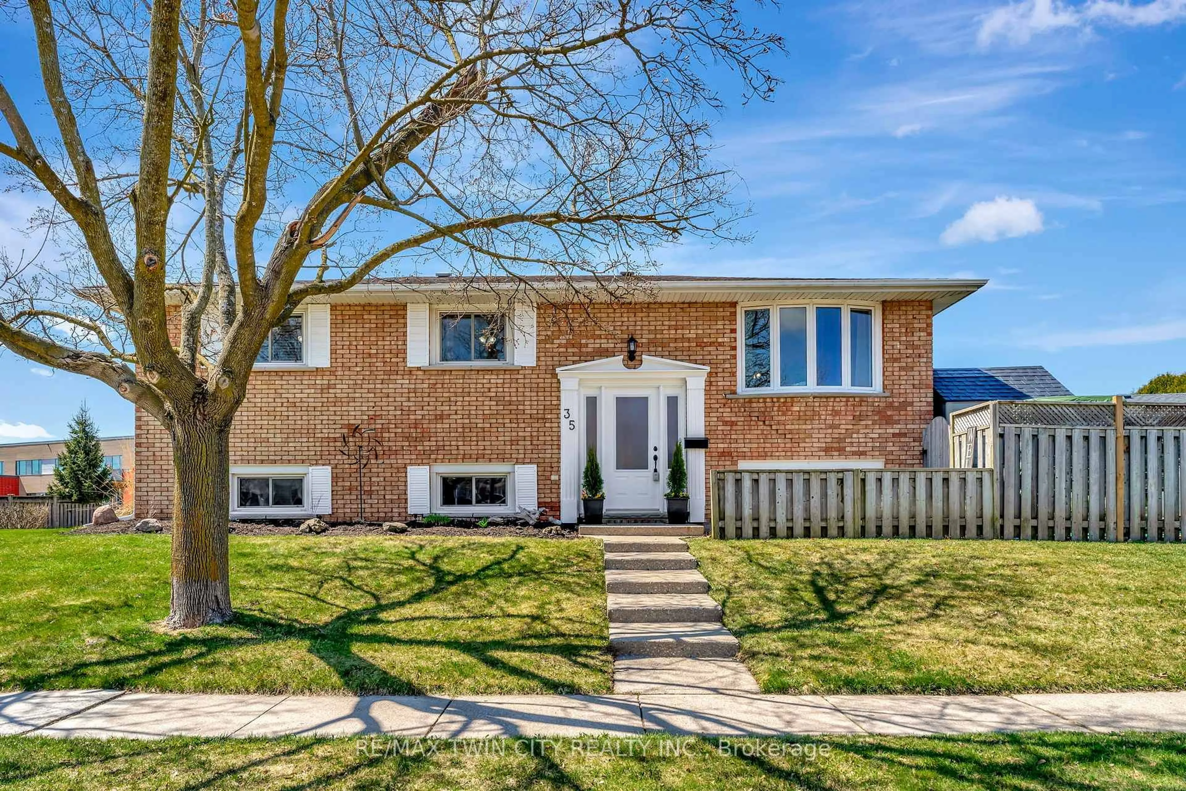 Home with brick exterior material, street for 35 Bakersfield Dr, Cambridge Ontario N1R 7B3