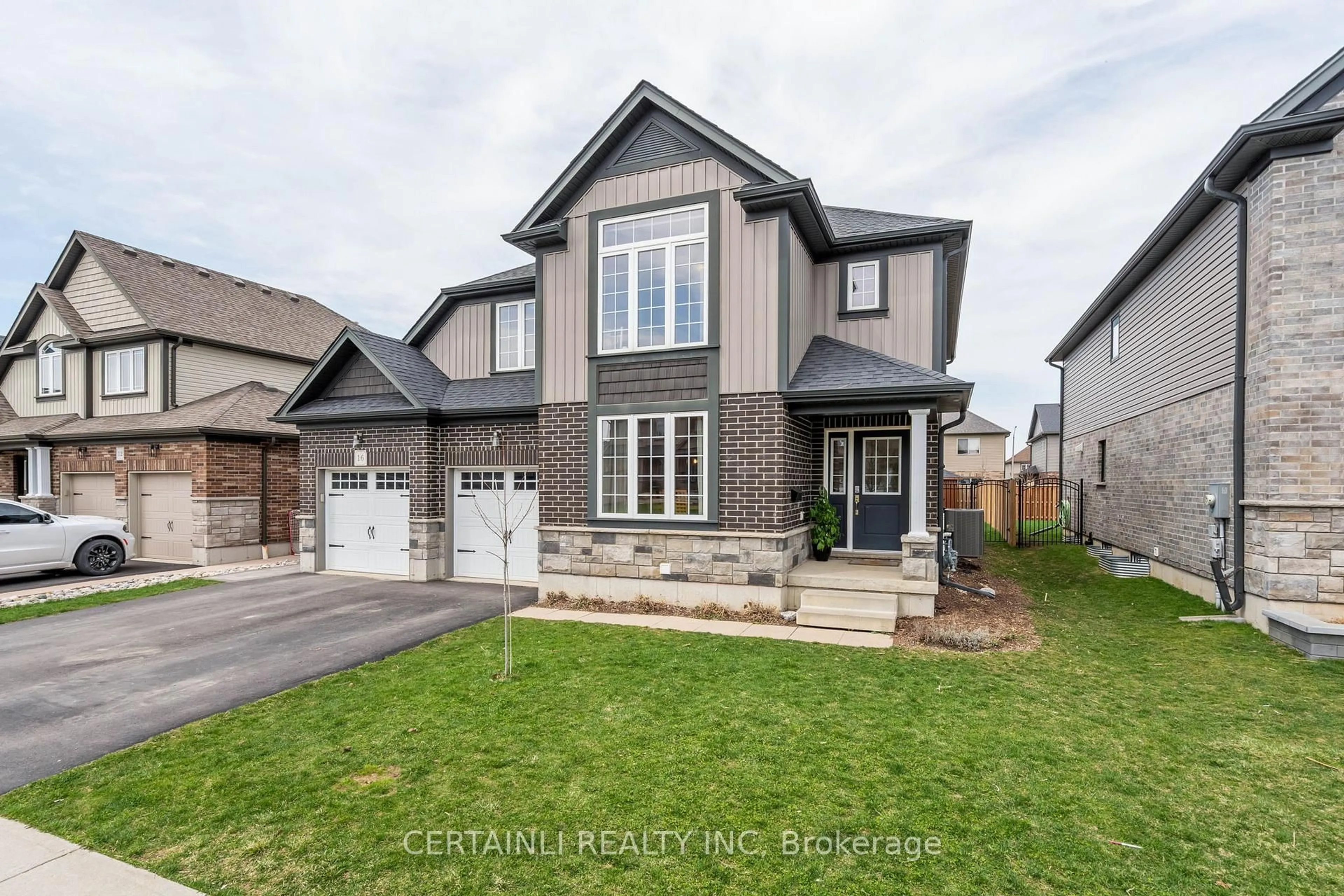Home with brick exterior material, street for 16 Anderson Cres, Stratford Ontario N5A 3S5