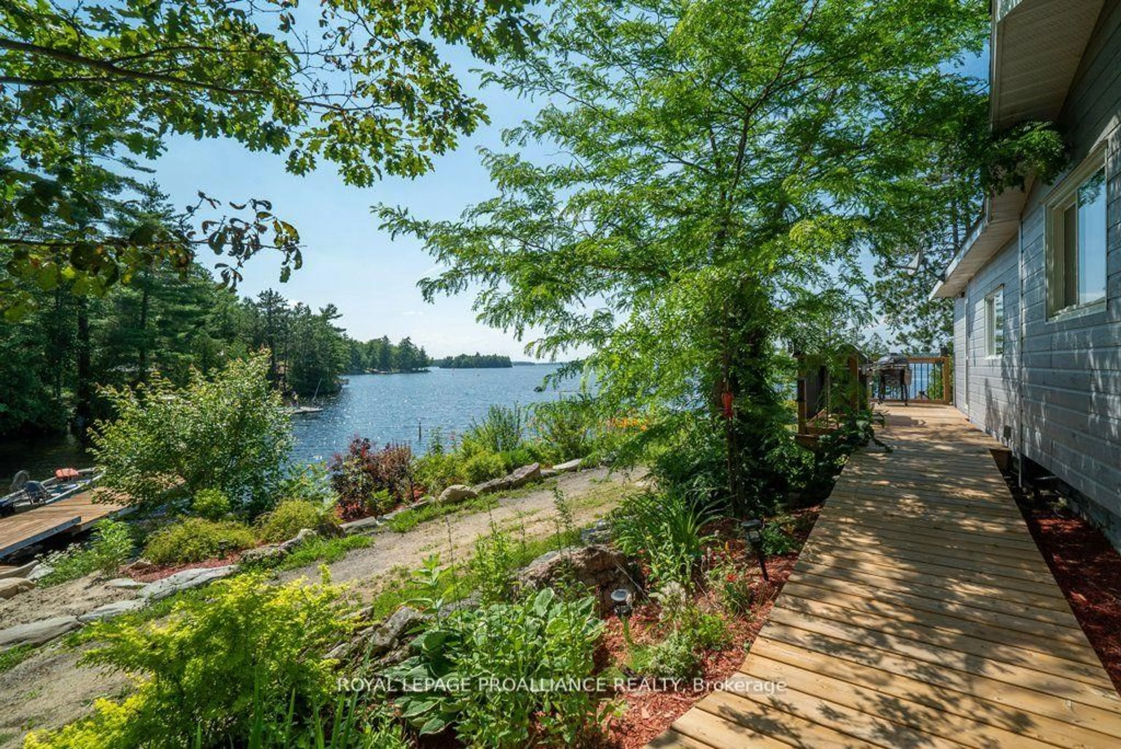 Patio, water/lake/river/ocean view for 2475 Alf's Bay Lane, Arden Ontario K0H 1B0