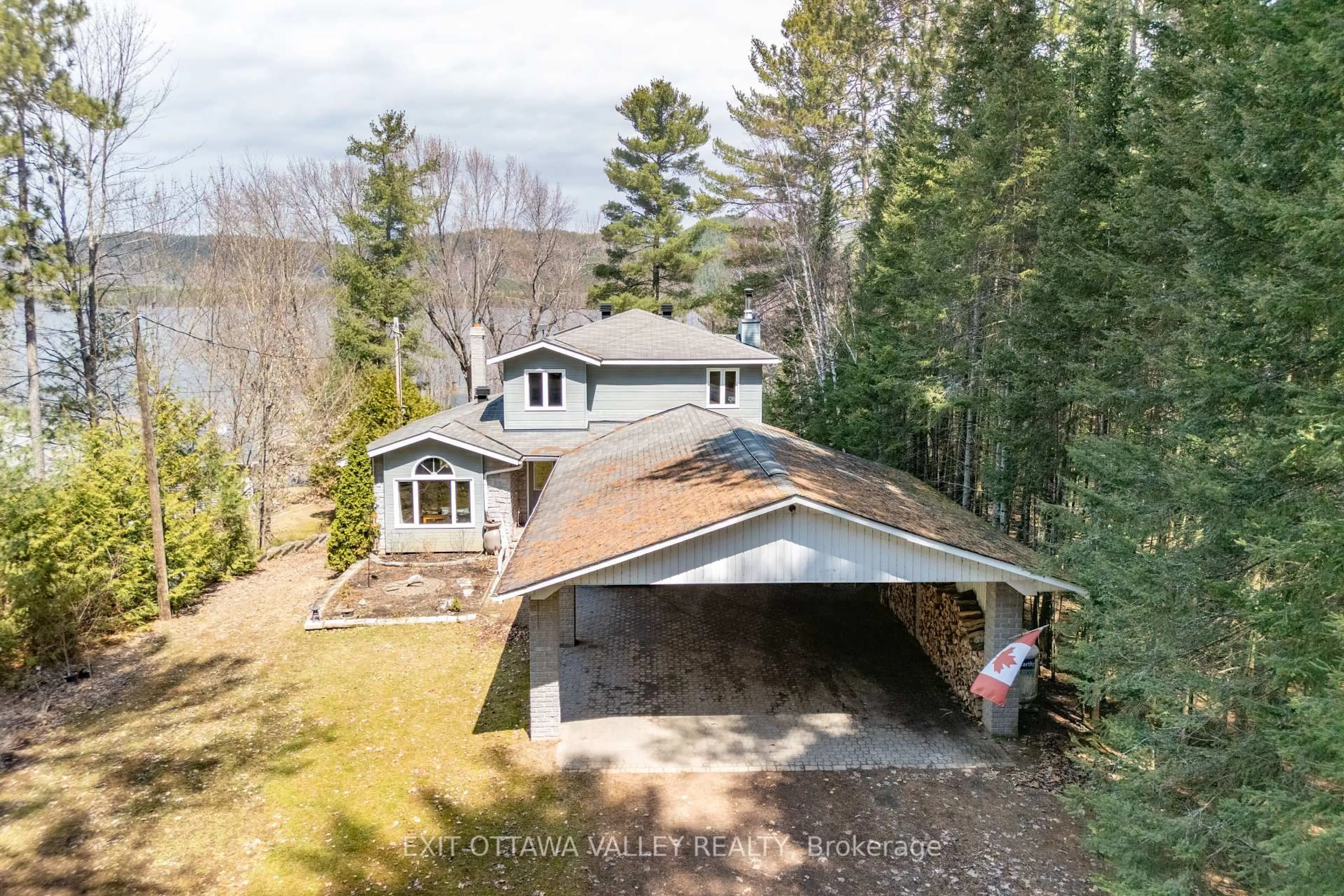 A pic from outside/outdoor area/front of a property/back of a property/a pic from drone, unknown for 10 Ryans Camp Lane, Deep River Ontario K0J 1P0